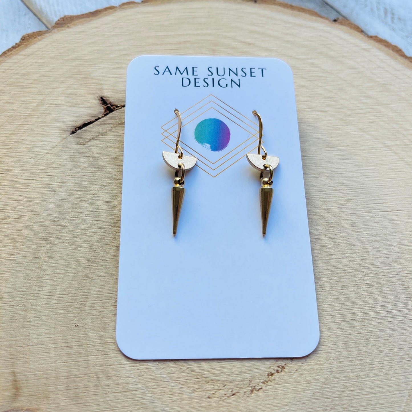 Brass Spike Earrings