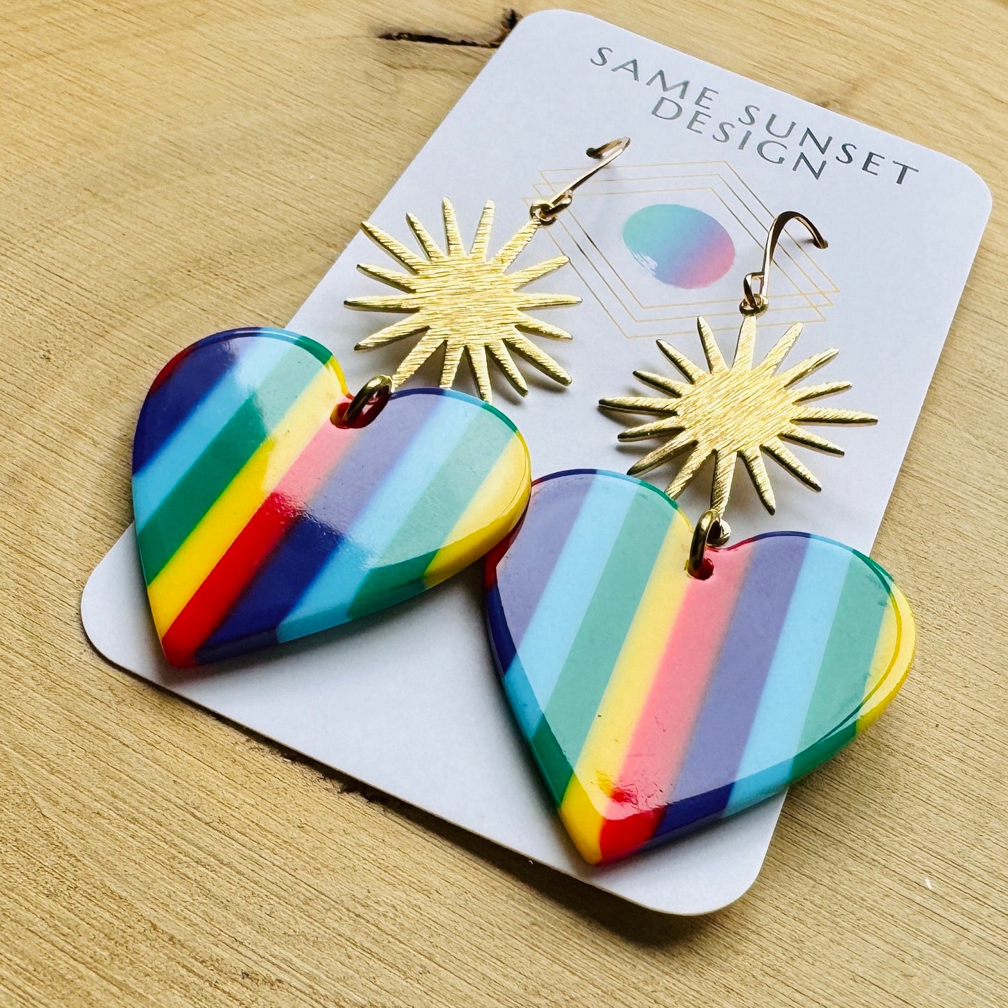 Rainbow Heart Earrings