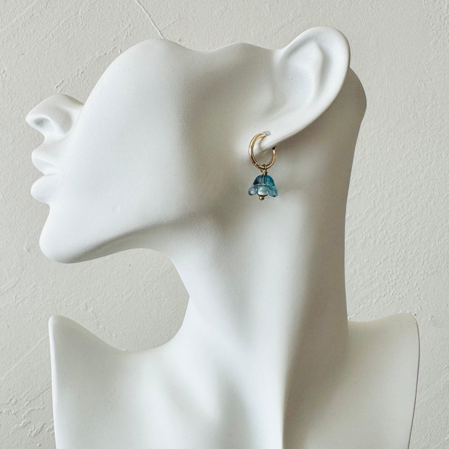 Flower Pearl Huggie Hoop Earrings