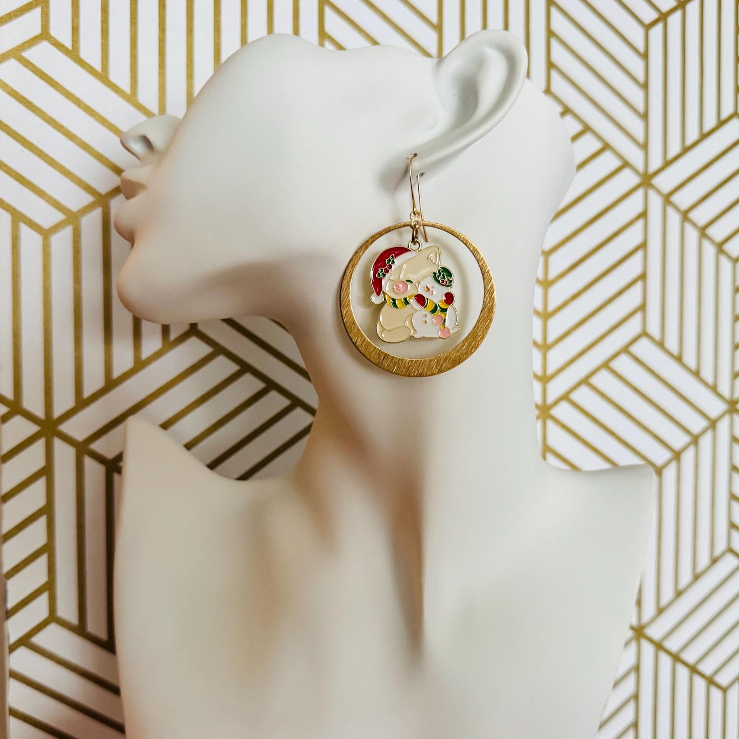 Christmas Cat Earrings
