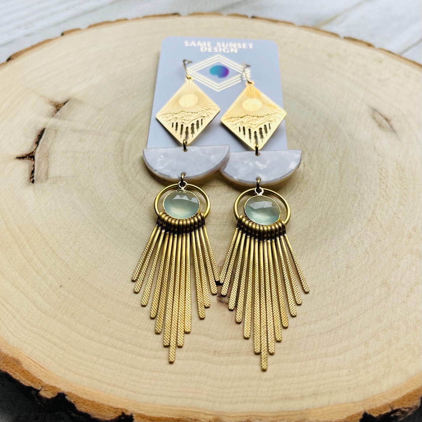 Chalcedony Mountain Fringe Earrings