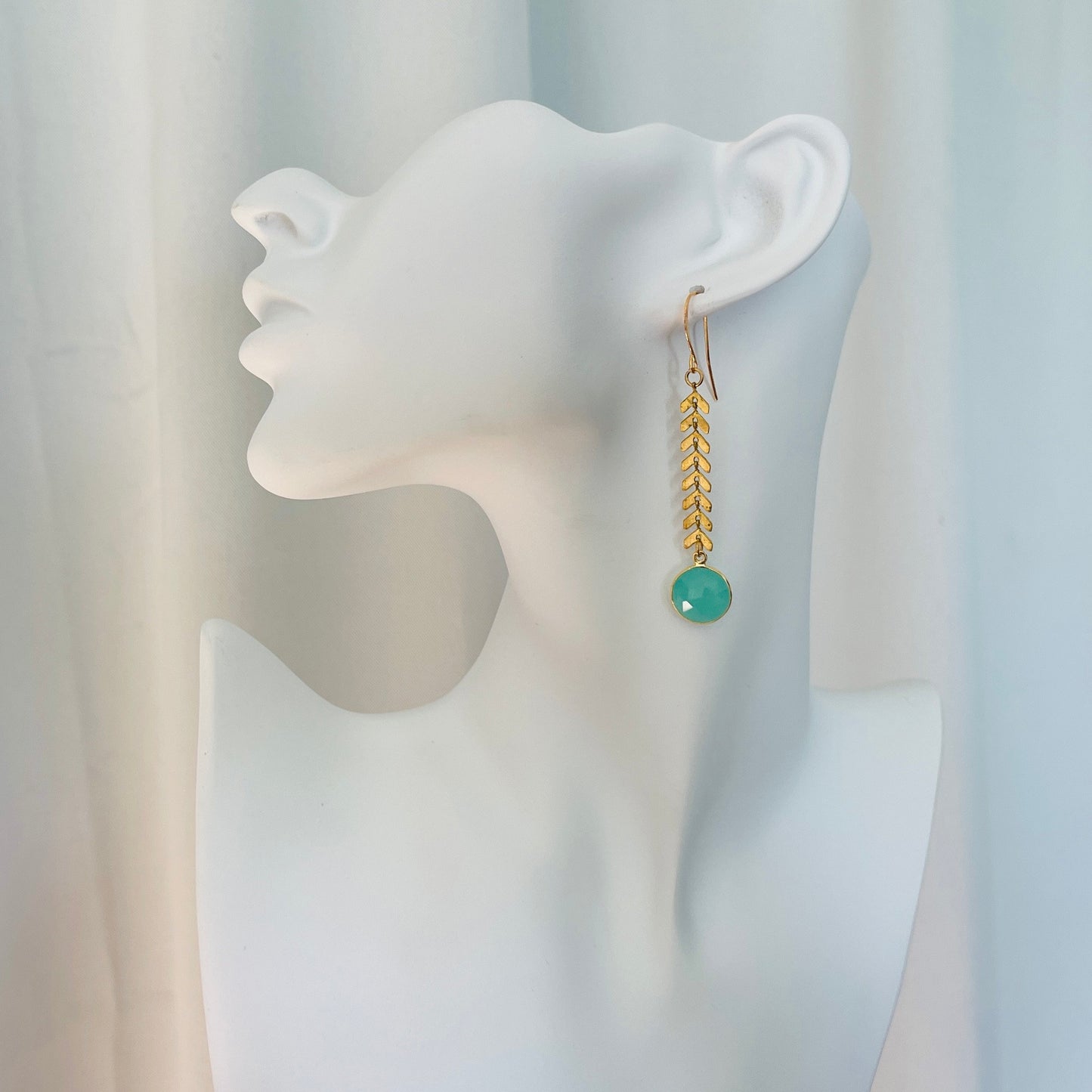 Aqua Chalcedony Earrings