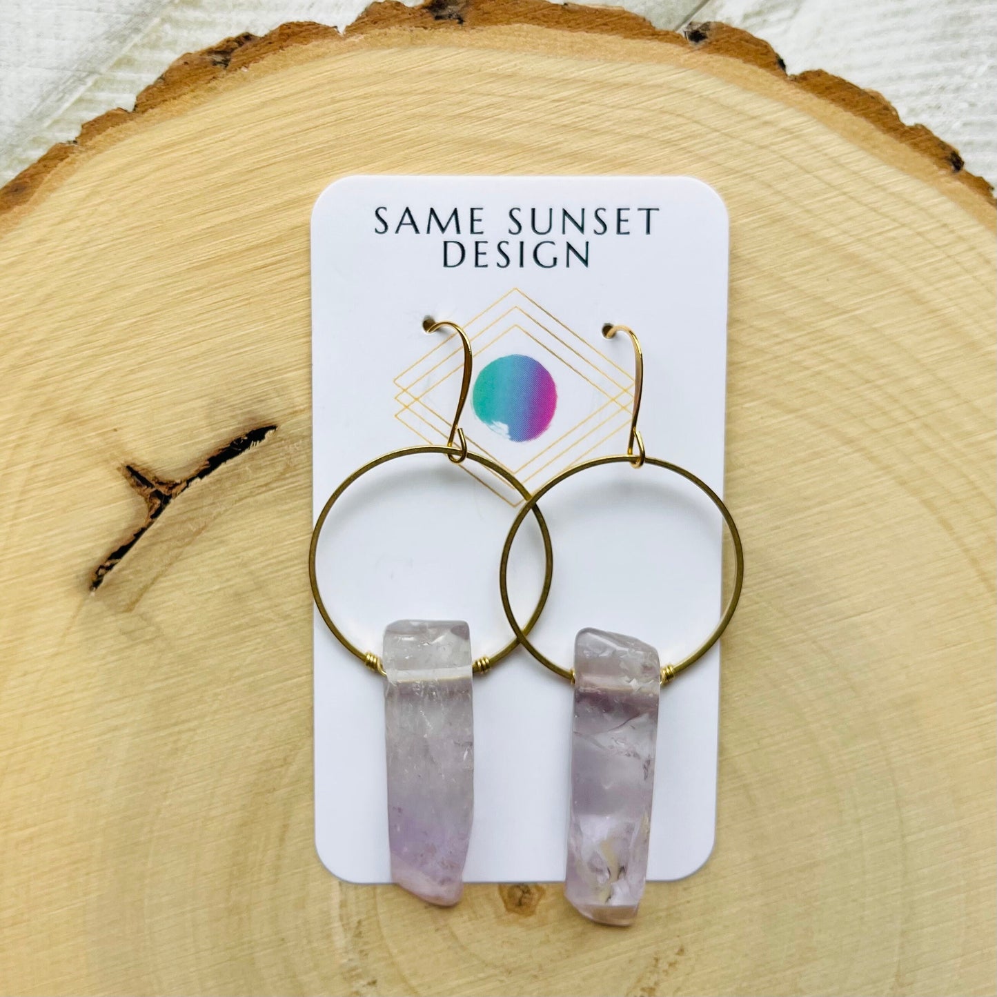 Amethyst Hoop Earrings