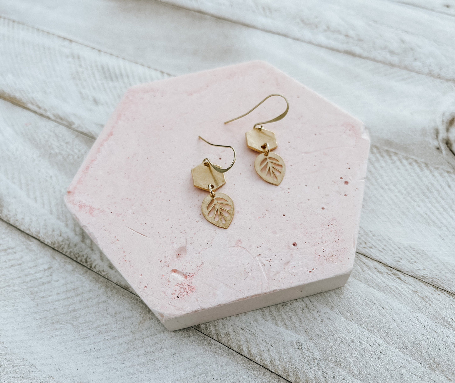Brass Leaf Earrings