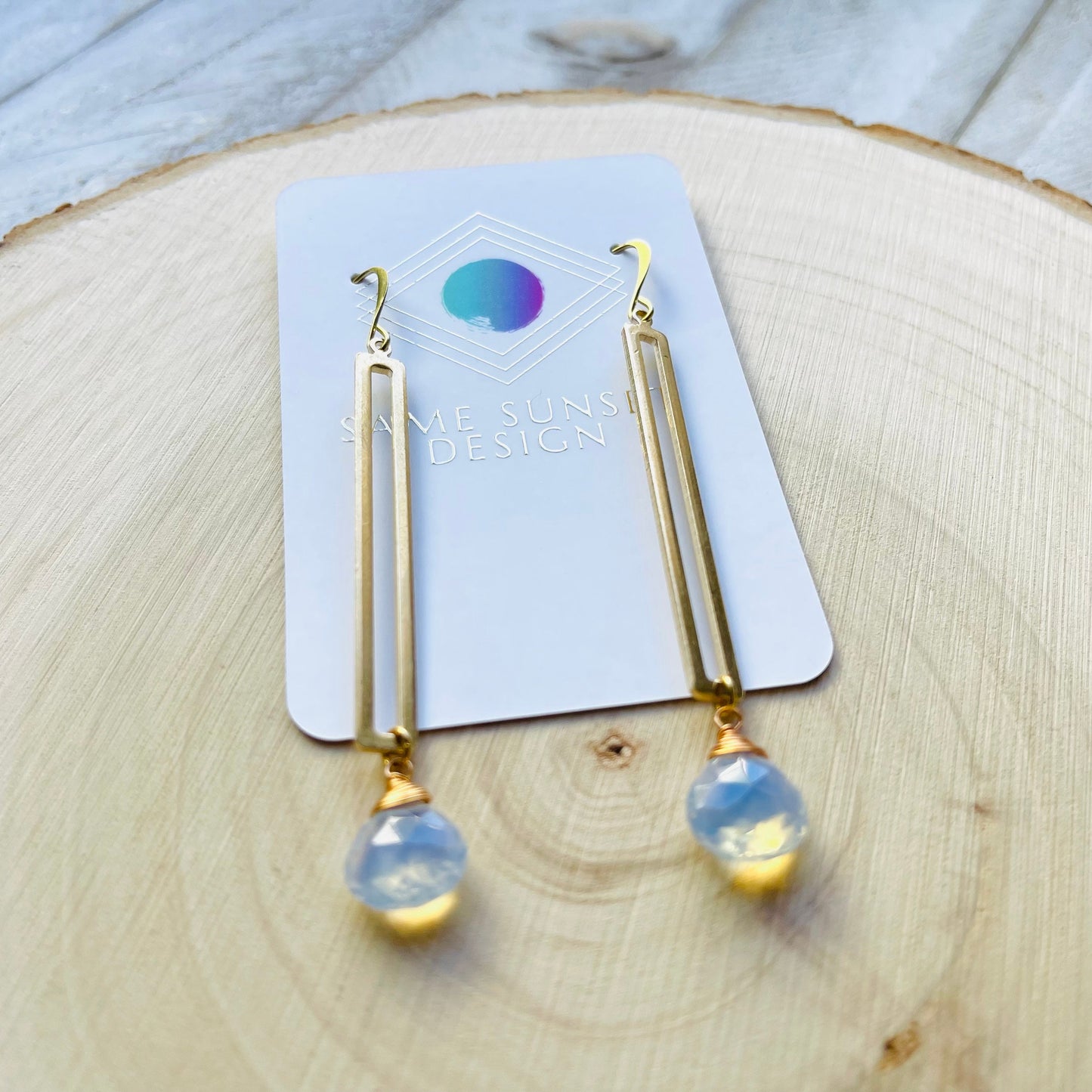 Brass Opalite Earrings