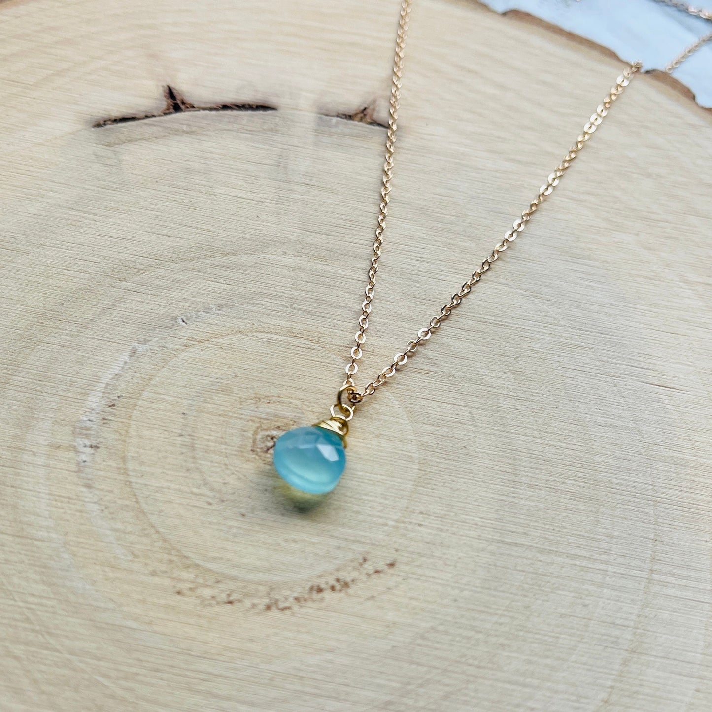 Aqua Chalcedony Necklace