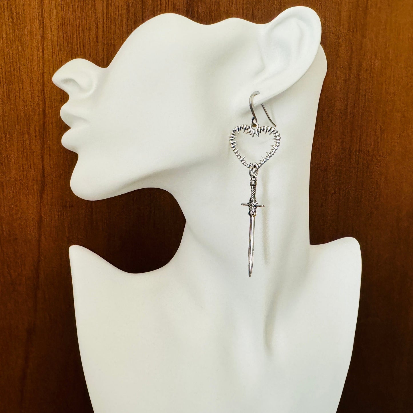 Sword Heart Earrings