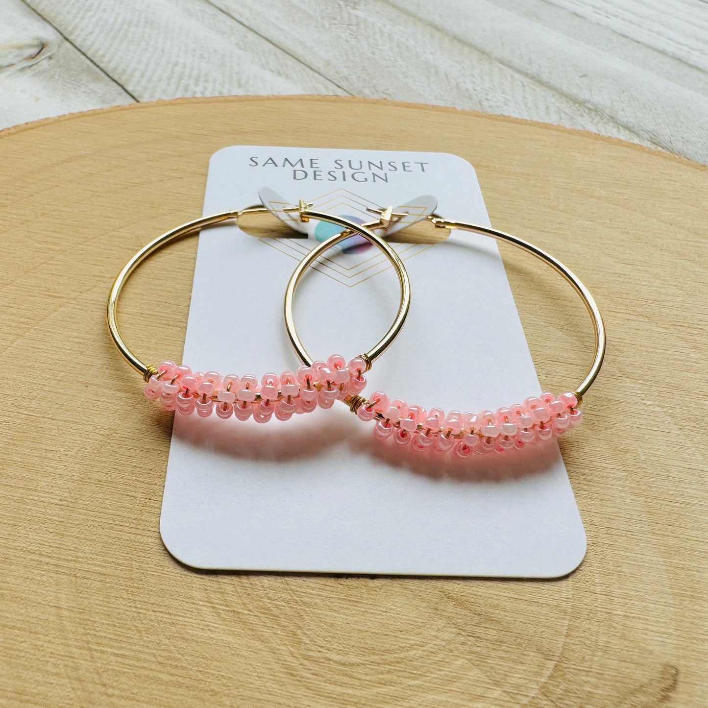 Seed Bead Hoop Earrings