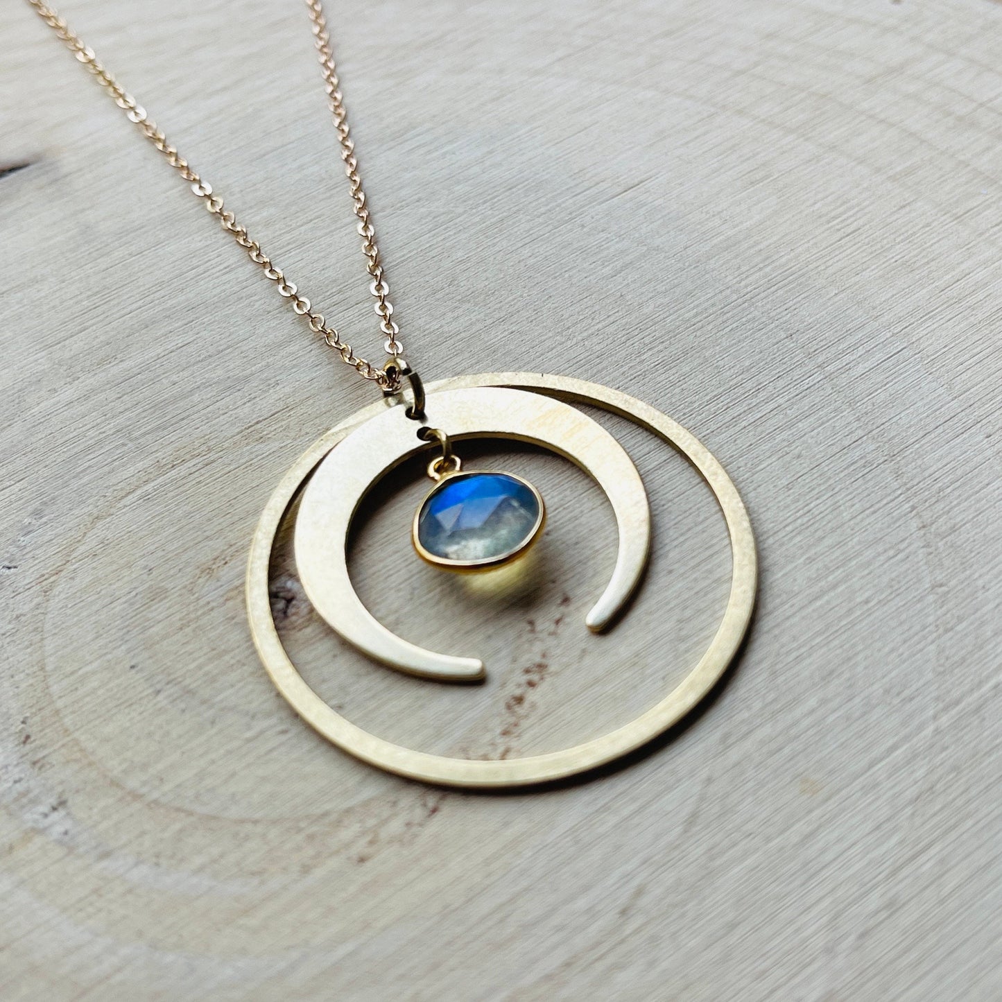 Labradorite Moon Necklace