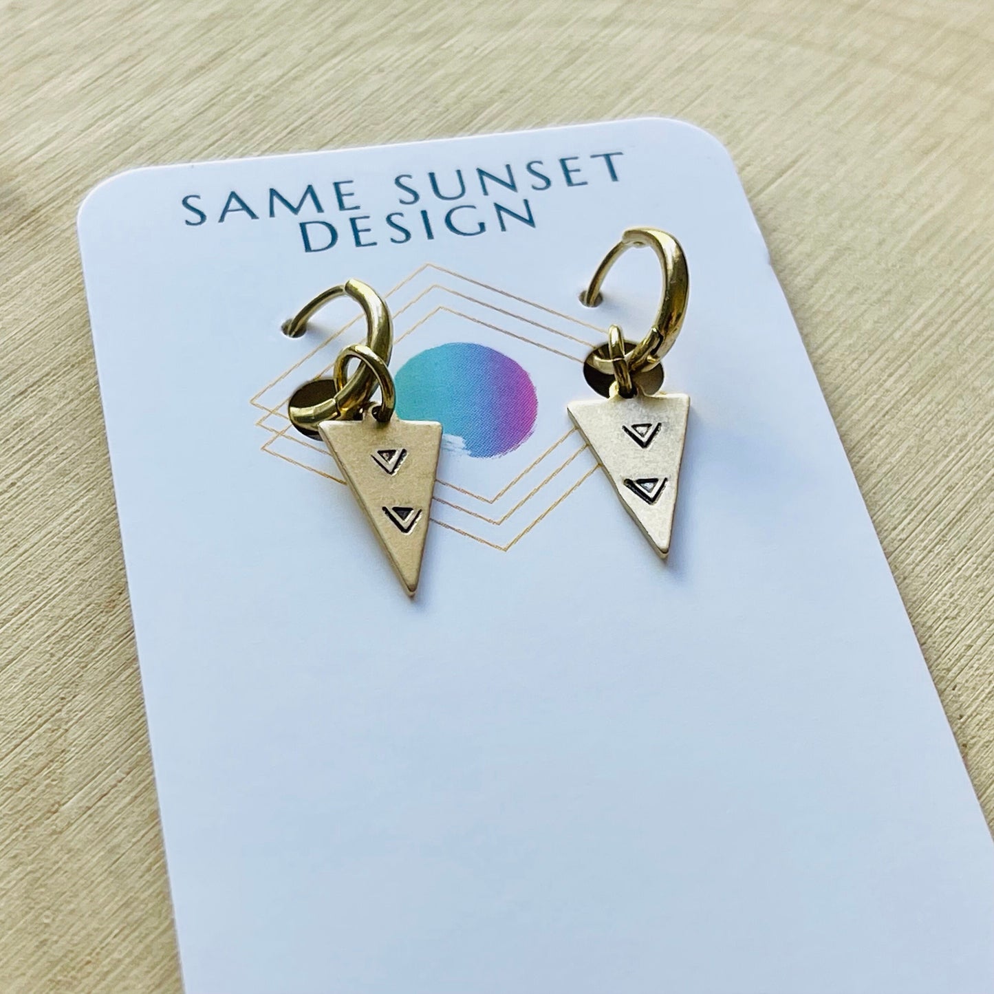 Triangle Huggie Hoop Earrings