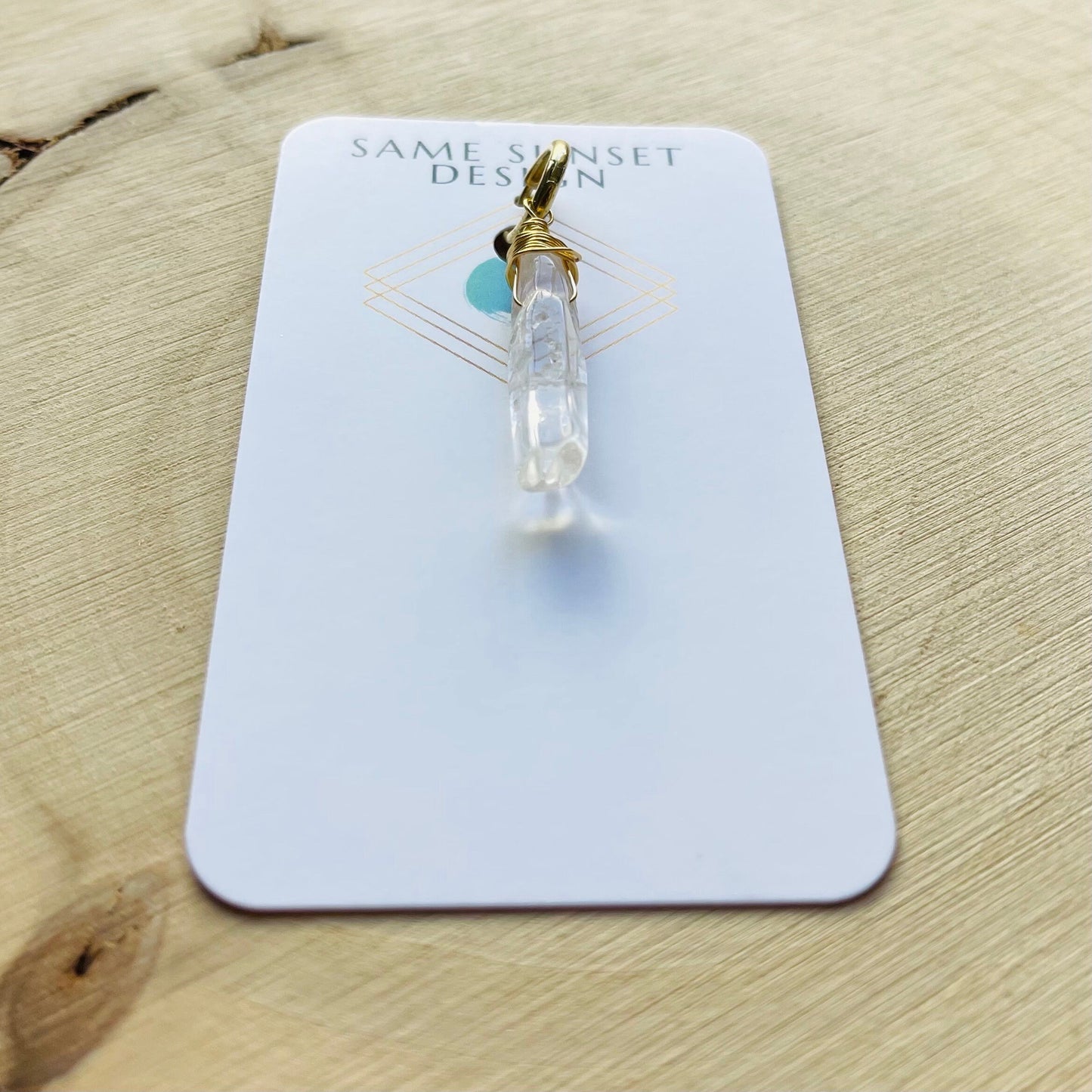 Quartz Crystal SIngle Huggie Hoop Earring