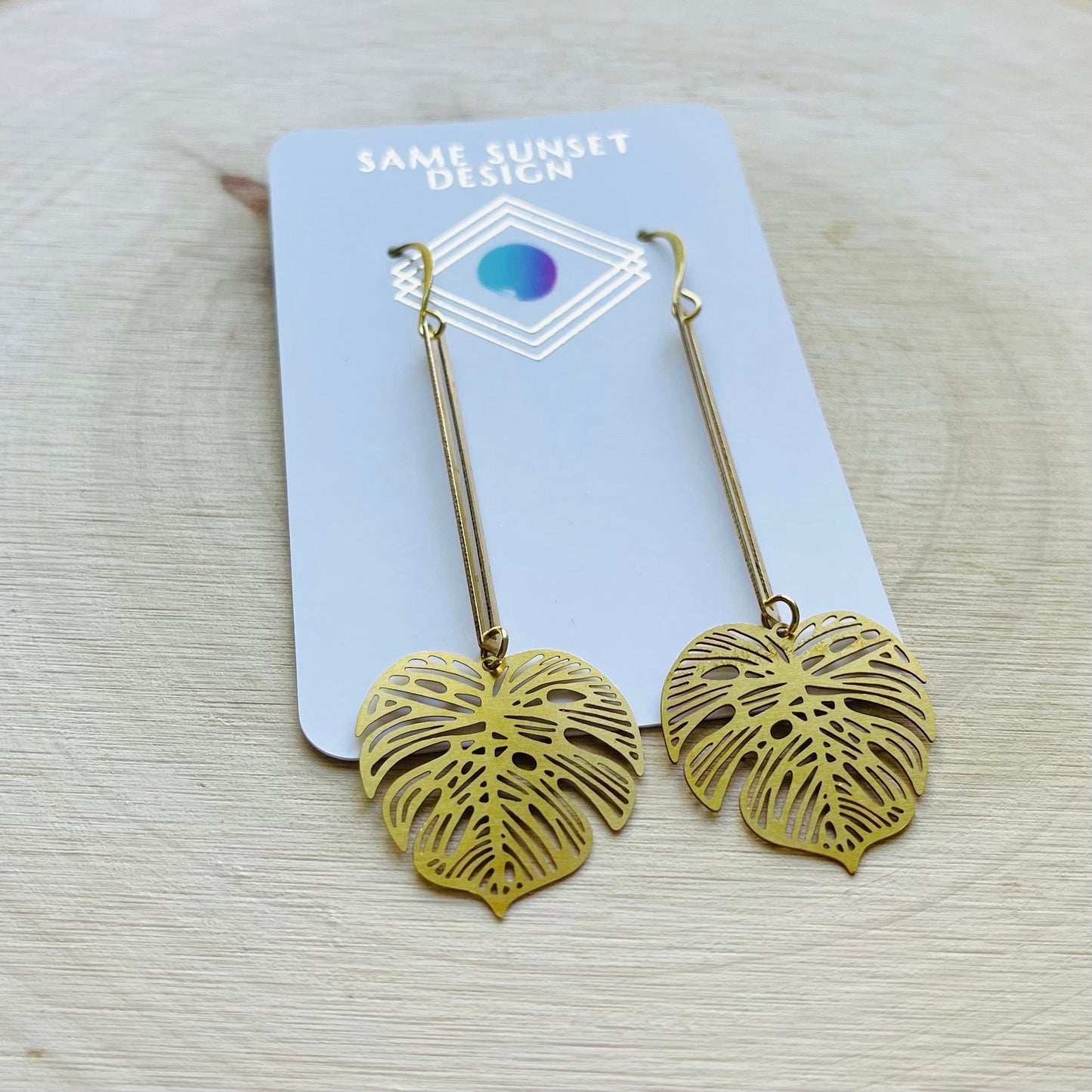 Monstera Leaf Earrings