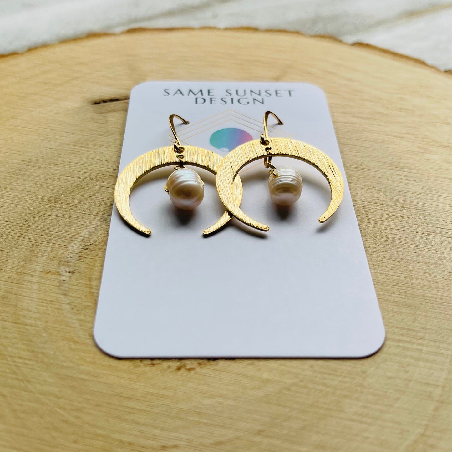 Pearl Moon Earrings