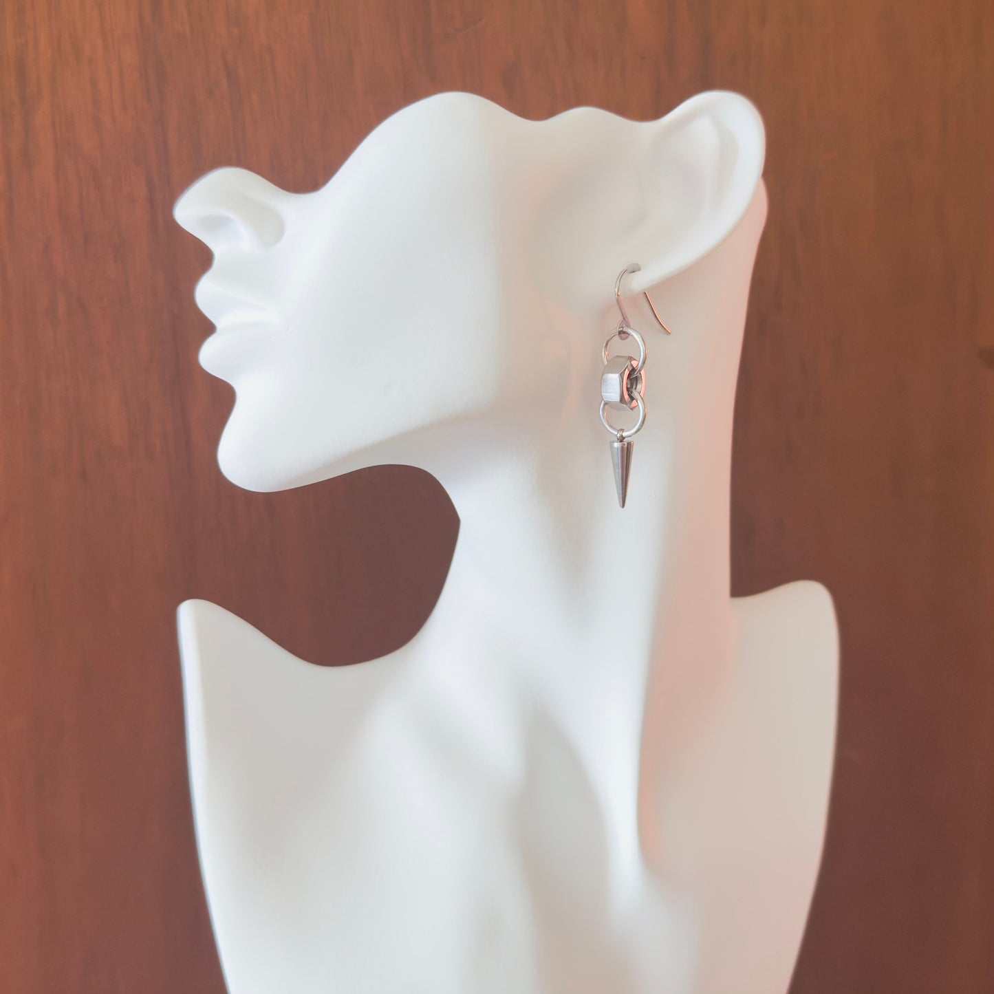 Hex Nut Spike Earrings