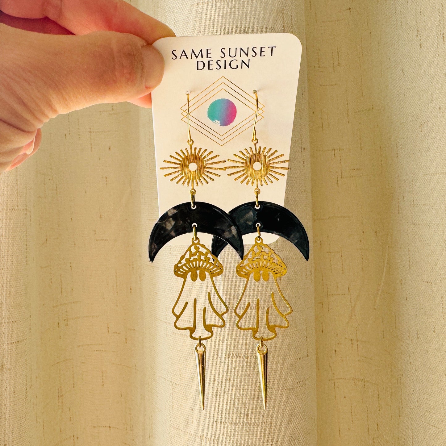 Ghost Moon Spike Earrings