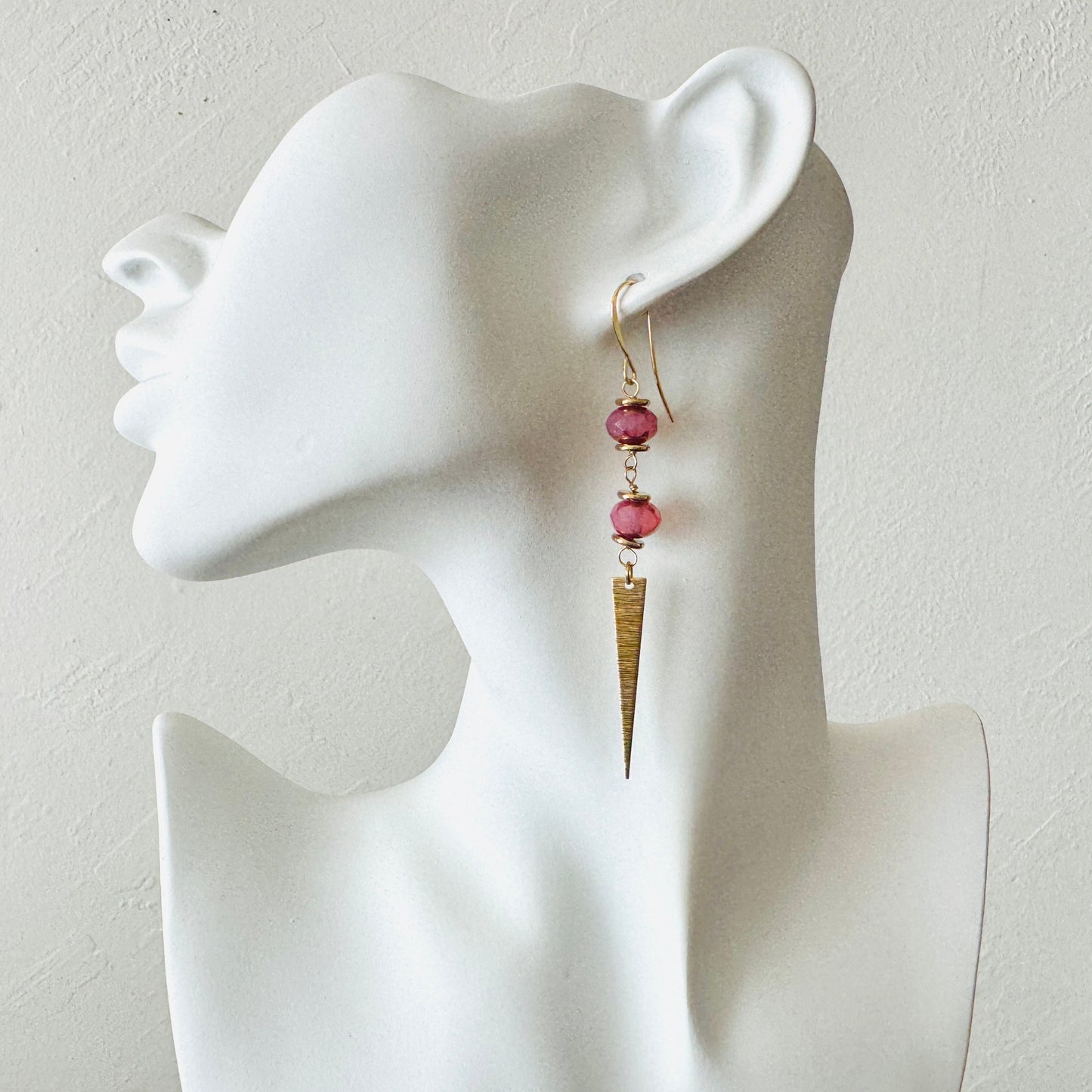 Pink Triangle Earrings