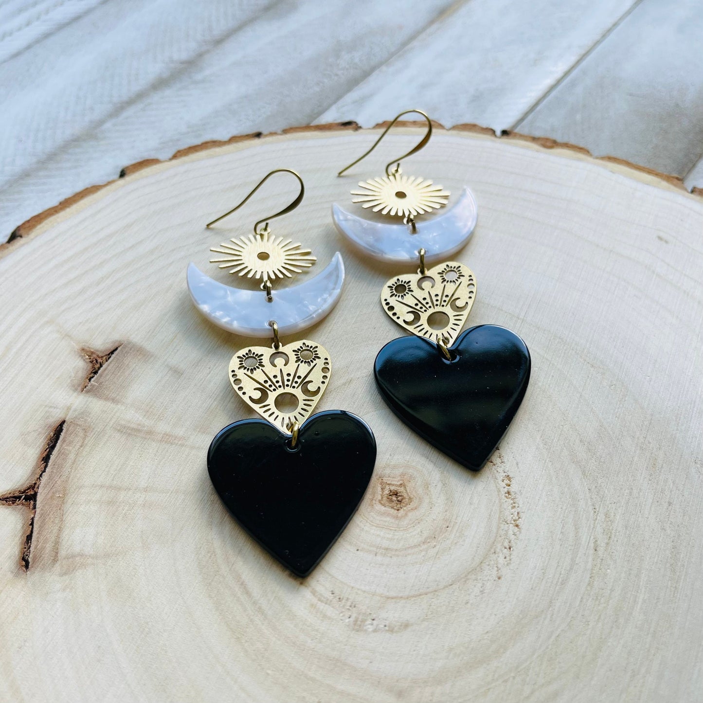 Goth Heart Earrings