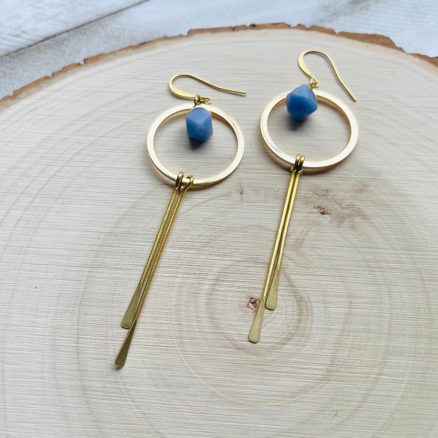 Agate Earrings, Hoop Earrings Gold, Western Earrings, Fringe Earrings, Mothers Day Gift from Daughter, Unique Birthday Gift for Aunt, Boho
