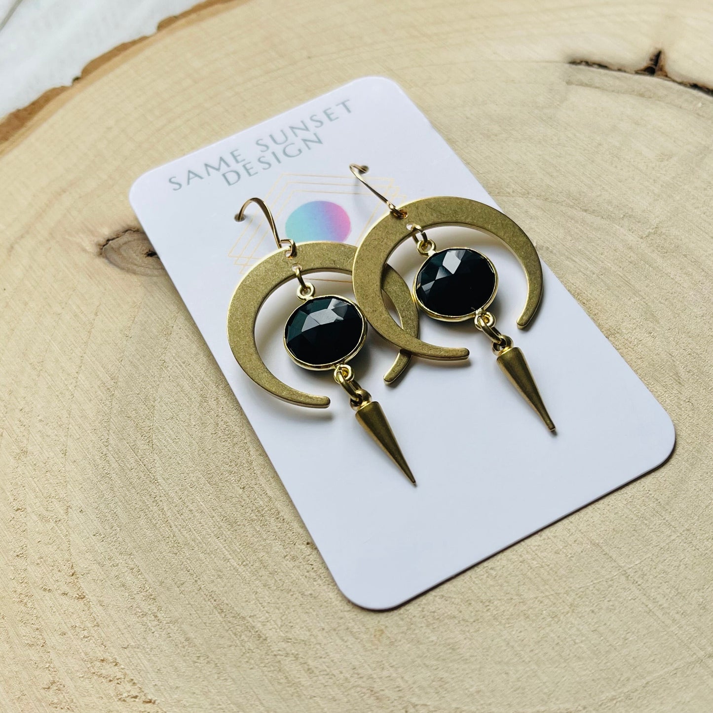 Moon Earrings Gold, Goth Earrings Dangle, Crescent Moon Jewelry, Halloween Earrings Dangle, Witchy Gifts, Unique Gifts for Sisters, Punk