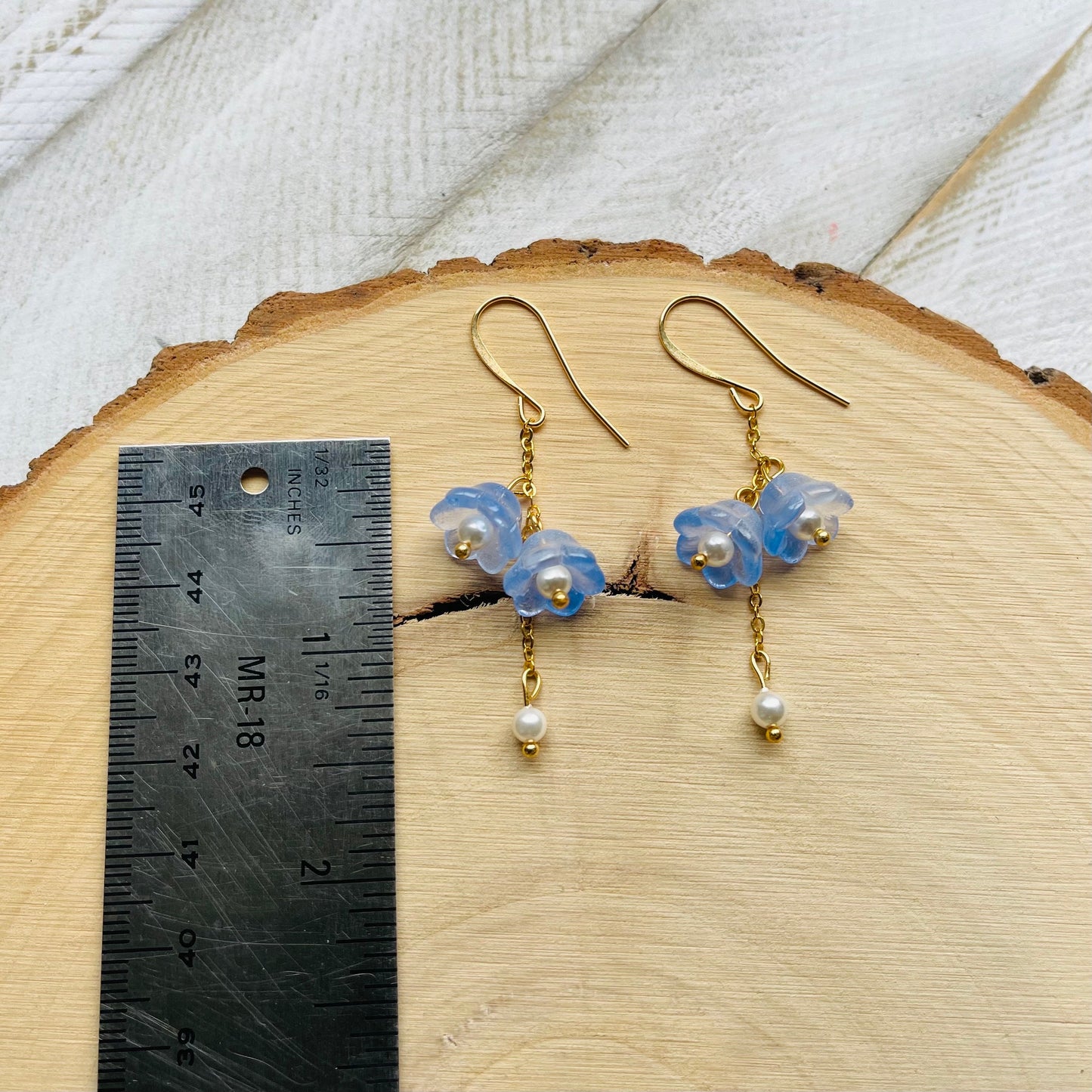 Glass Flower Earrings, Pearl Earrings, Fairycore Earrings, Earrings for Wedding Day, Cottagecore Jewelry, Unique Birthday Gift for Daughter