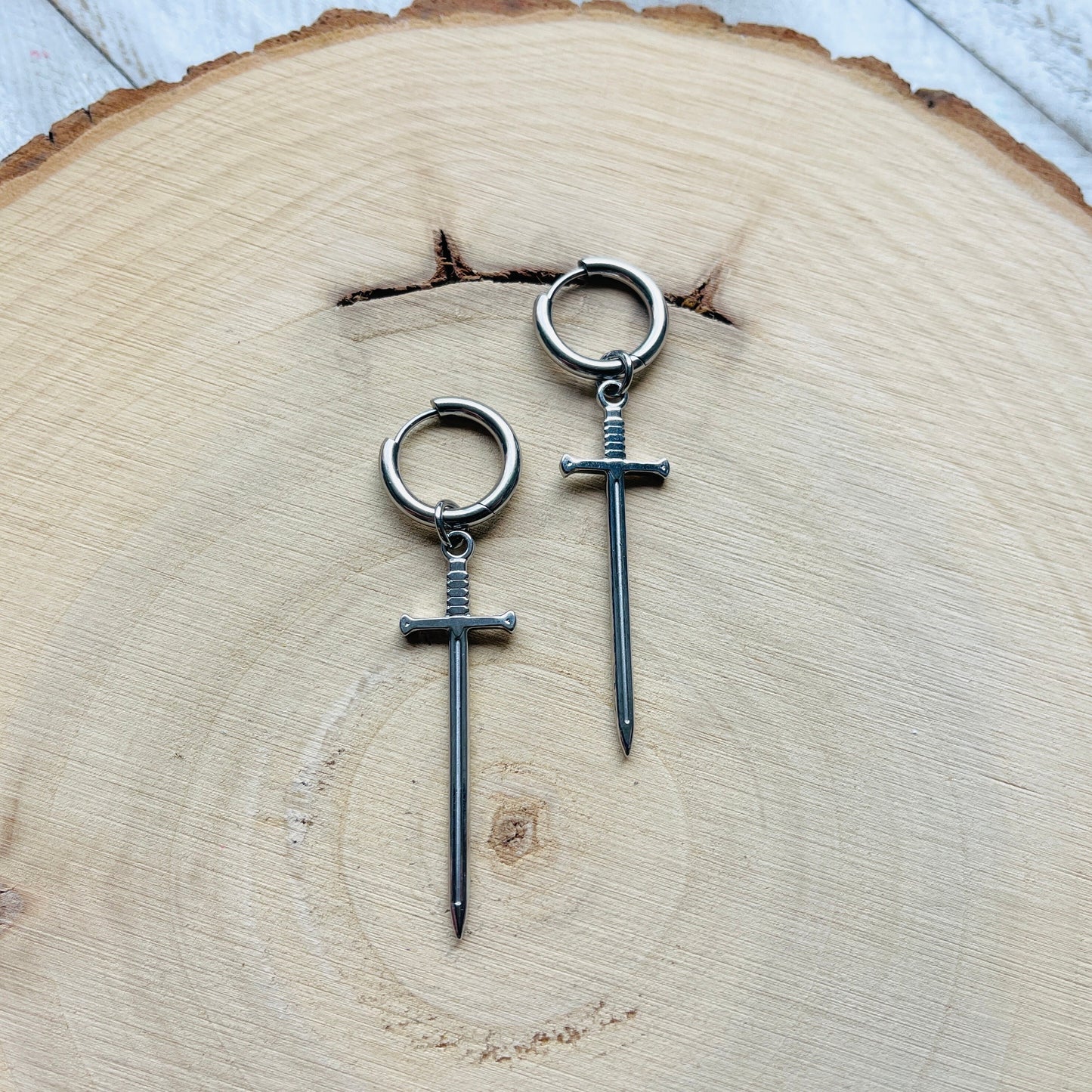 Dagger Earrings, Huggie Hoop Earrings, Goth Earrings, Punk Earrings, Witchy Earrings, Best Friend Birthday Gift, Trendy Jewelry 2024