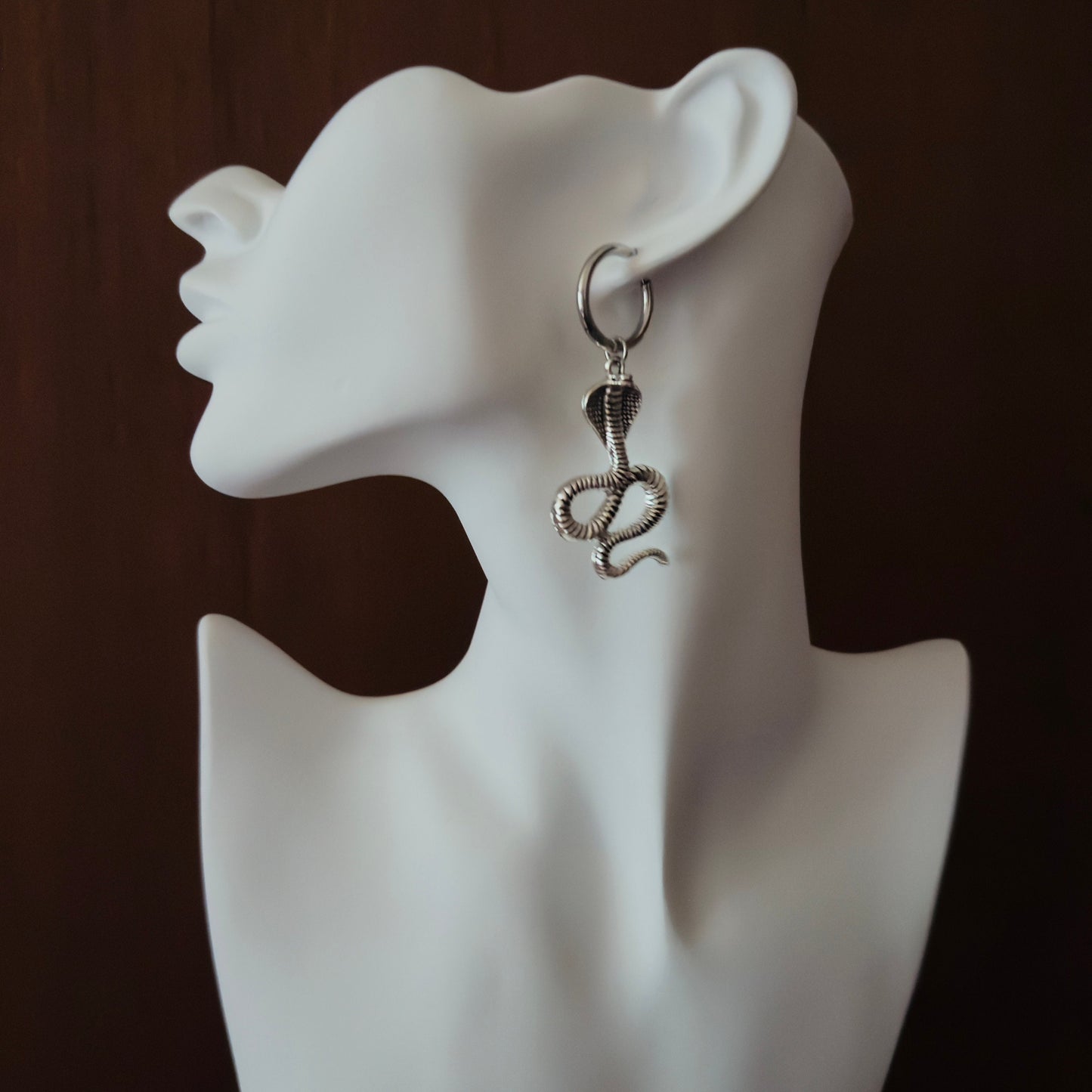 Snake Earrings, Huggie Hoop Earrings, Goth Earrings, Punk Earrings, Witchy Earrings, Best Friend Birthday Gift, Teen Girl Jewelry, Silver