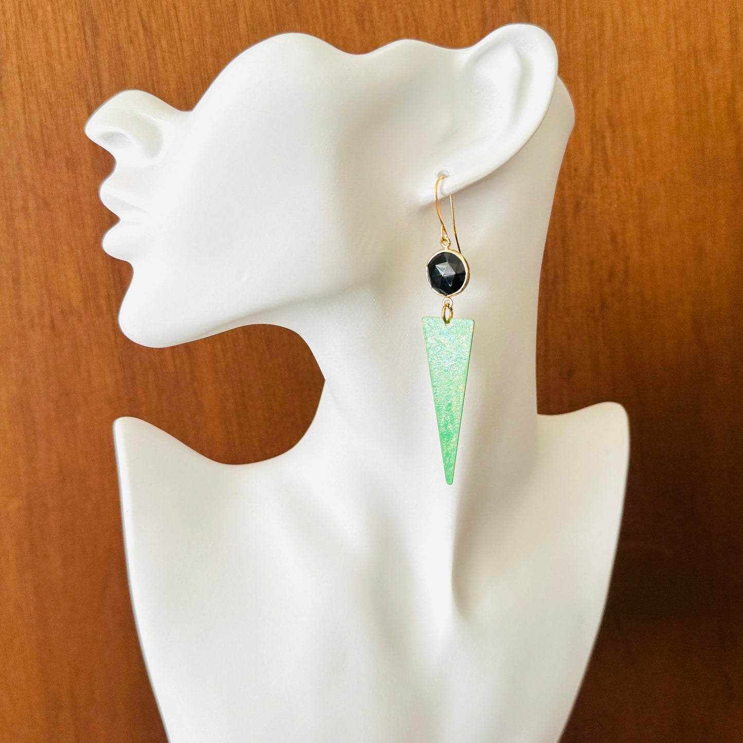 Onyx Earrings, Green Earrings, Western Earrings Dangle, Witchy Earrings, Celestial Earrings, Unique Birthday Gift for Best Friend, Boho Chic