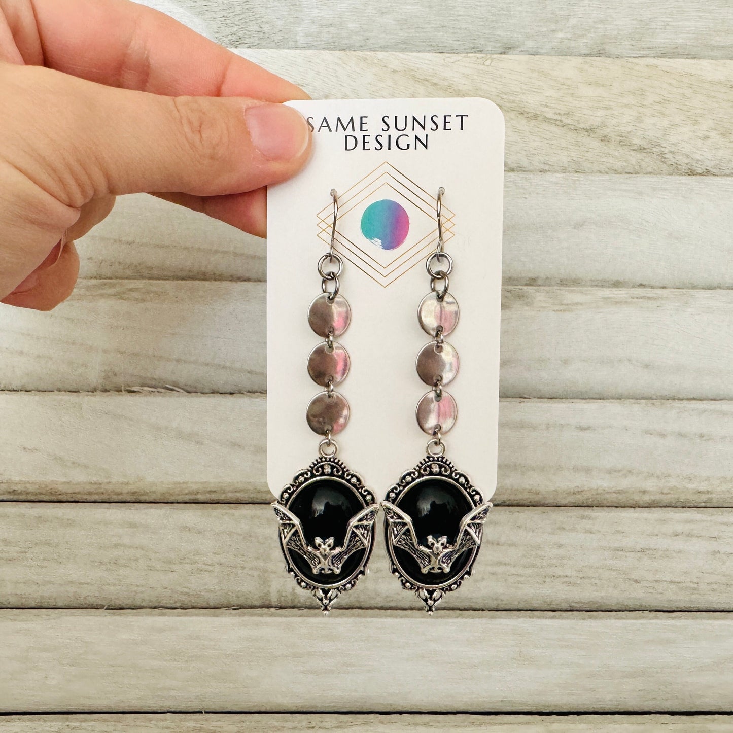 Bat Earrings, Punk Earrings, Emo Jewelry, Witchy Earrings, Goth Earrings Men, Mothers Day Gift from Daughter, Cute Gifts For Friend, Silver
