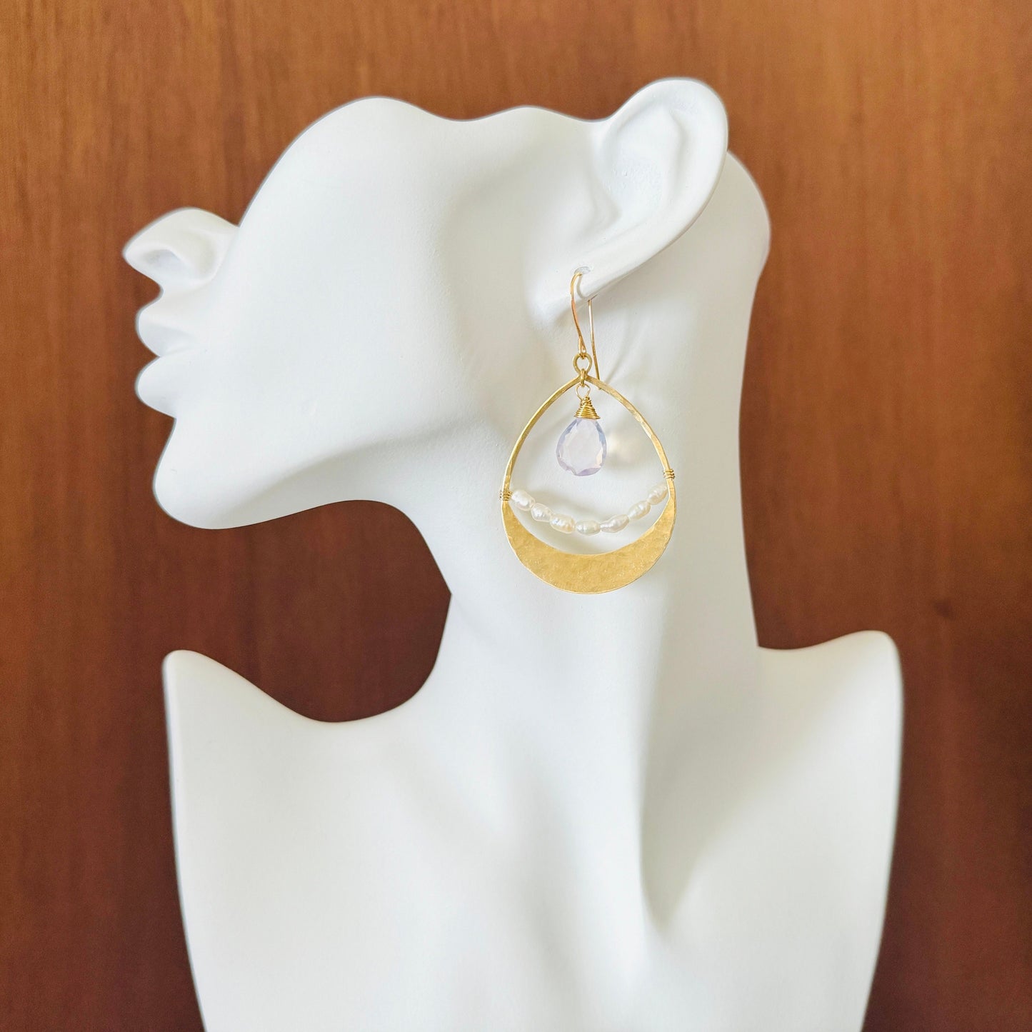 Amethyst Earrings, Pearl Earrings, Dainty Earrings, Boho Jewelry for Bride, Birthday Gift for Girlfriend, Sweet 16 Gift for Daughter, Chic