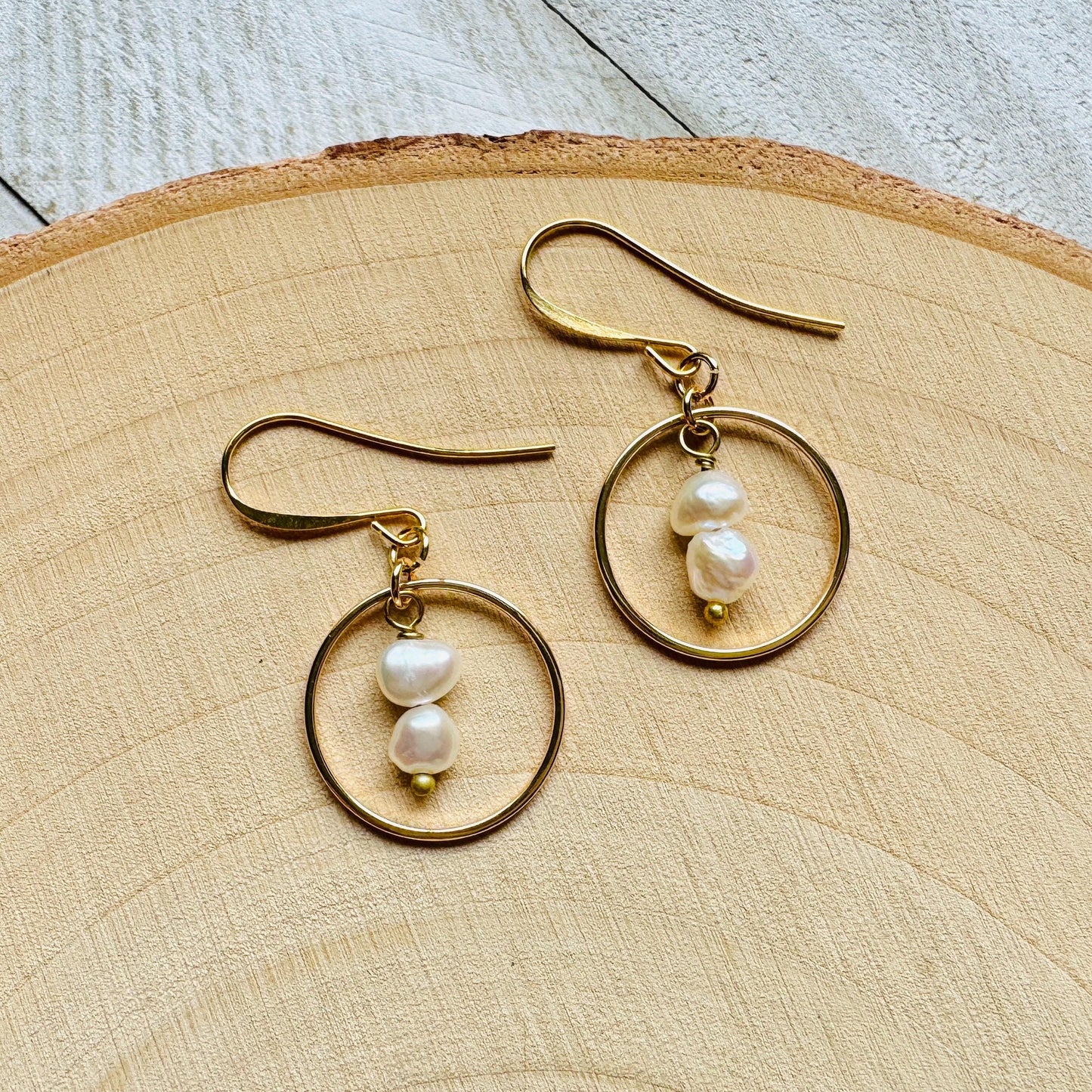 Pearl Earrings, Geometric Jewelry, Boho Earrings for Wedding, Beach Lover Jewelry, Stocking Stuffers for Mom Christmas Gifts for Girlfriend