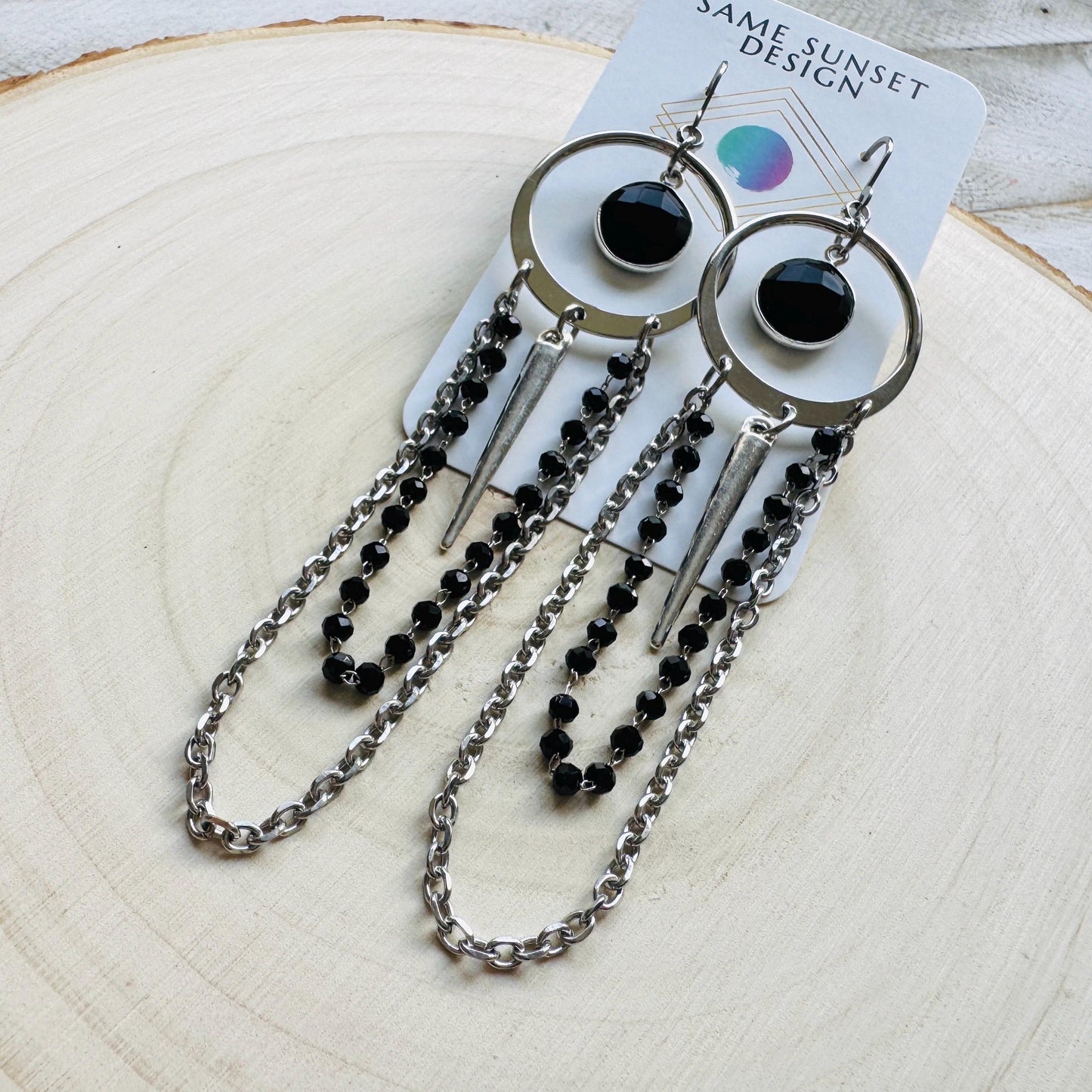 Onyx Earrings, Punk Earrings Dangle, Best Friend Birthday, Trendy Jewelry 2025, Goth Valentines Gift, Valentines Day Gift, Gift for Mom