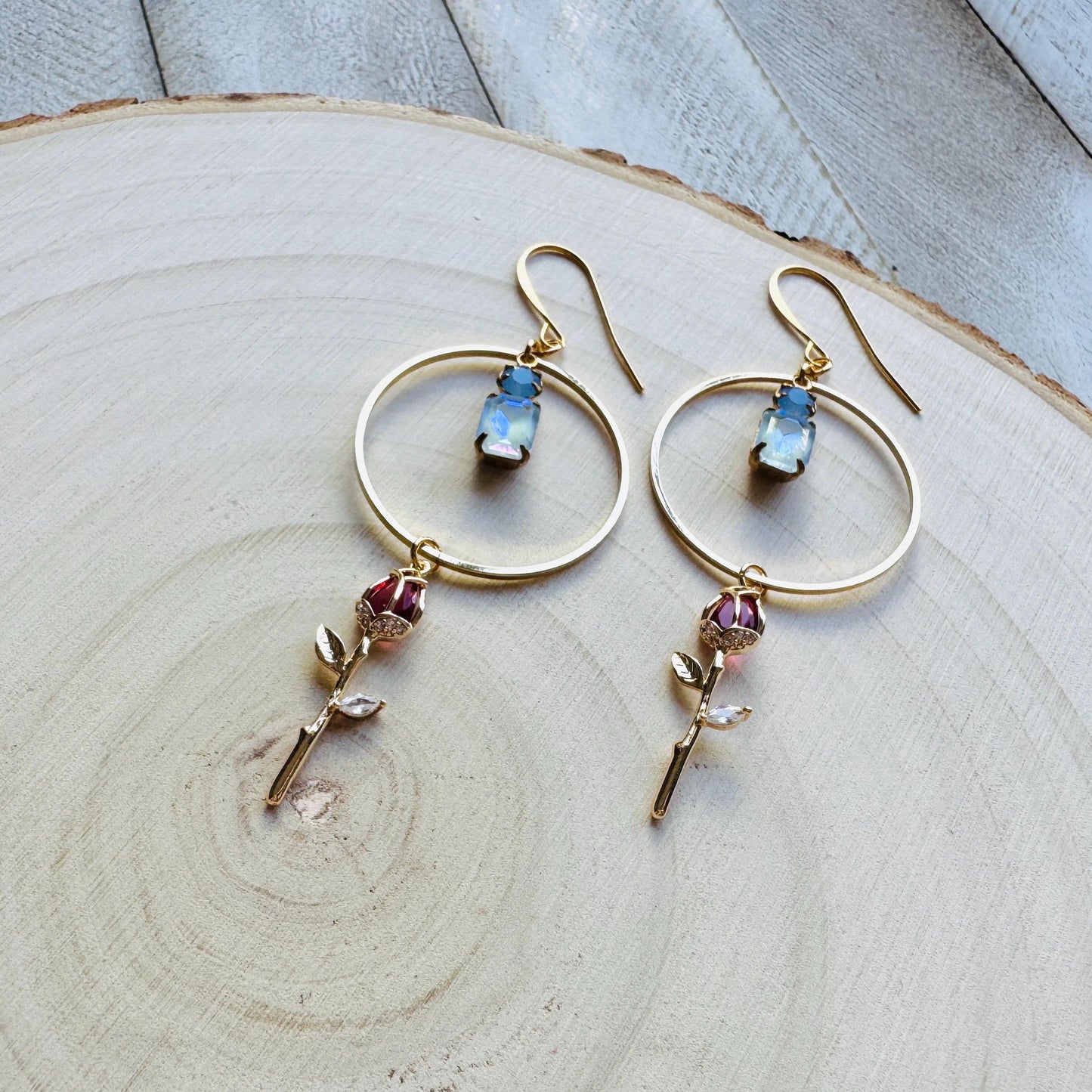 Rose Earrings, Flower Earrings, Wedding Jewelry for Brides, Witchy Gifts for Women Aesthetic, Love Gifts for Daughter, Valentines Day Gift