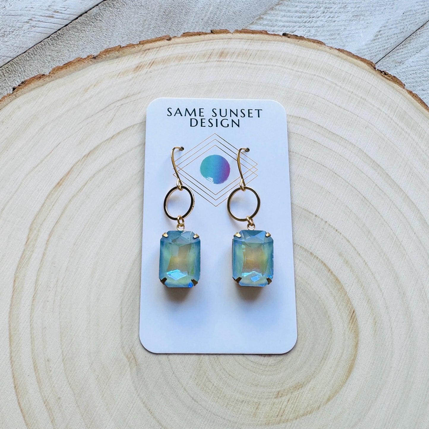 Blue Earrings, Hoop Earrings Gold, Wedding Earrings for Bride, Unique Gifts for Women, Sweet 16 Gift for Daughter, Western Earrings