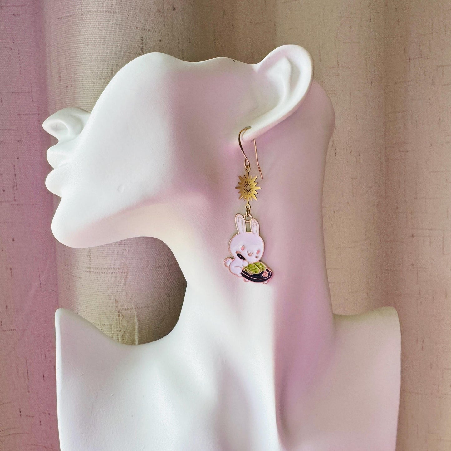 Bunny Earrings, Earrings Dangle Boho, Geometric Jewelry, Easter Basket Stuffers for Tween, Kawaii, Fun Birthday Gift, Friend Gifts for Women
