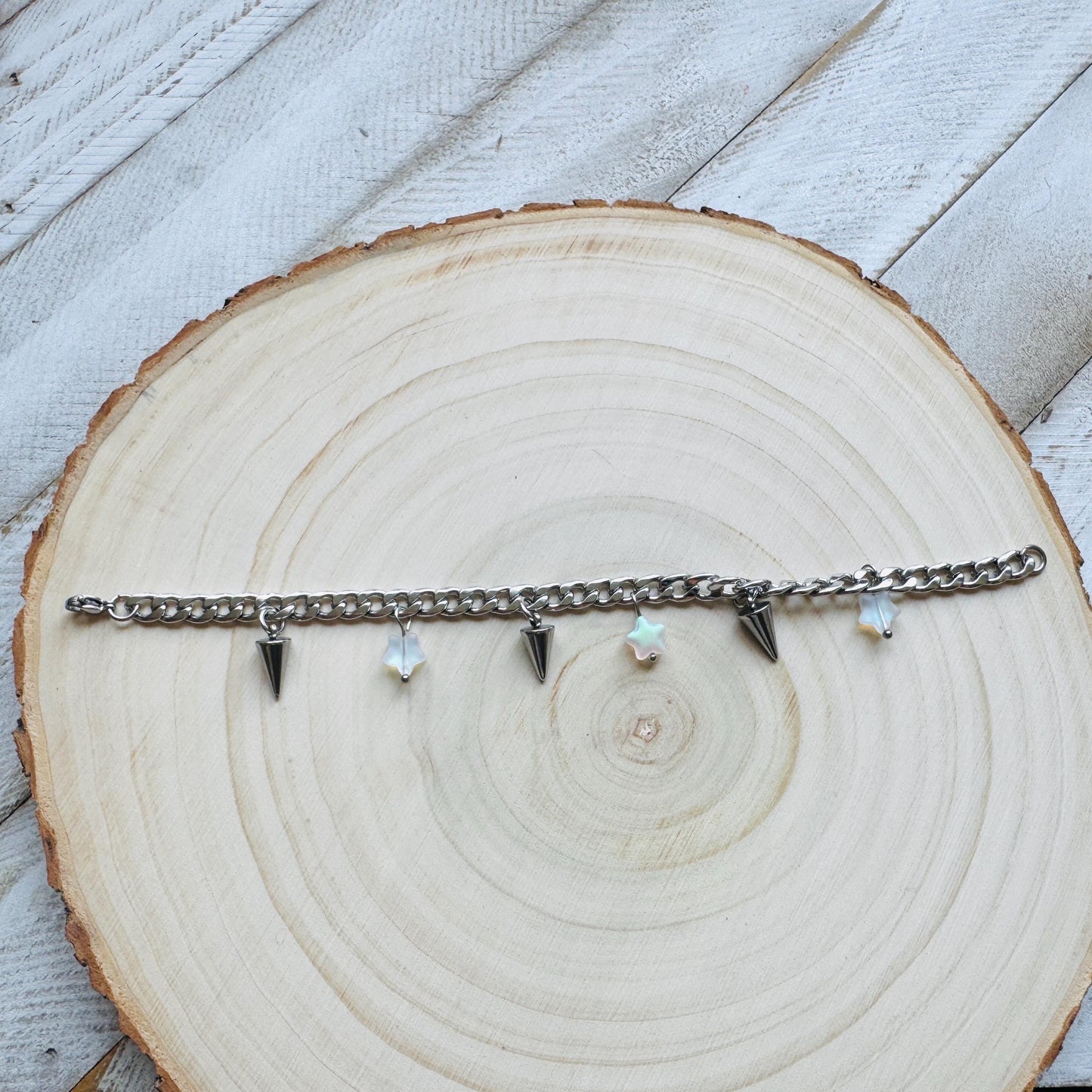 Chain Bracelet, Stainless Steel Bracelet, Punk Bracelet, Goth Bracelet Silver, Spike Bracelet, Graduation Gifts, Friend Gifts For Birthday