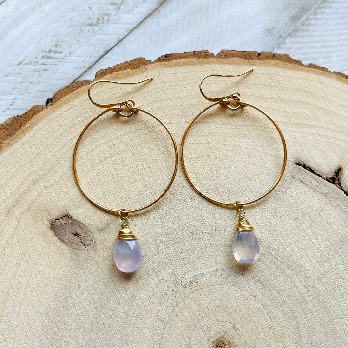Amethyst Hoop Earrings