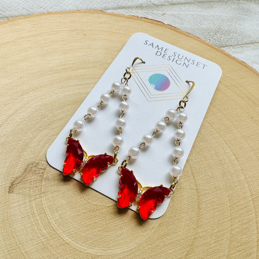 Red Butterfly Earrings
