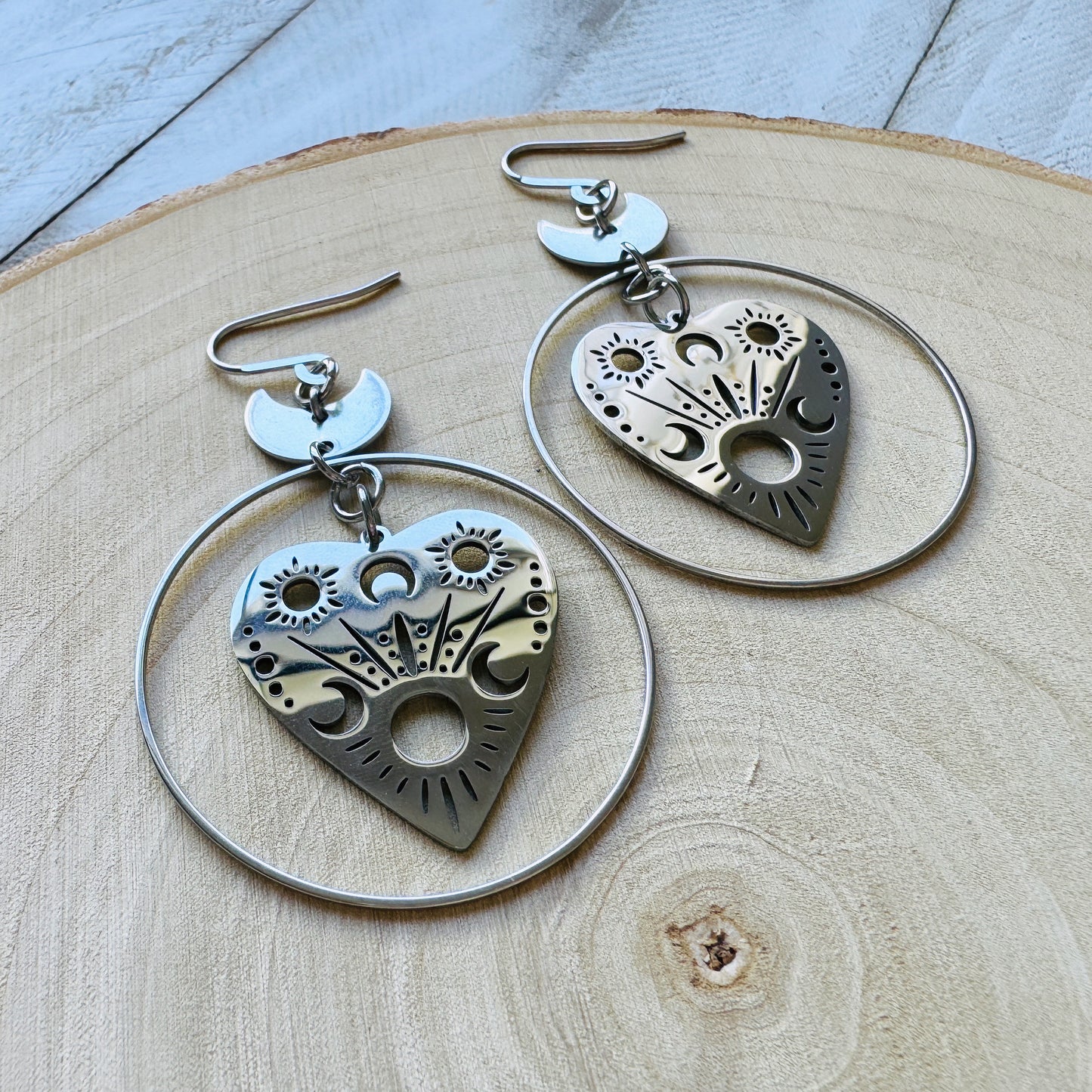 Stainless Steel Planchette Earrings