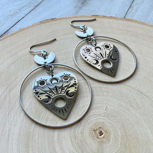 Stainless Steel Planchette Earrings