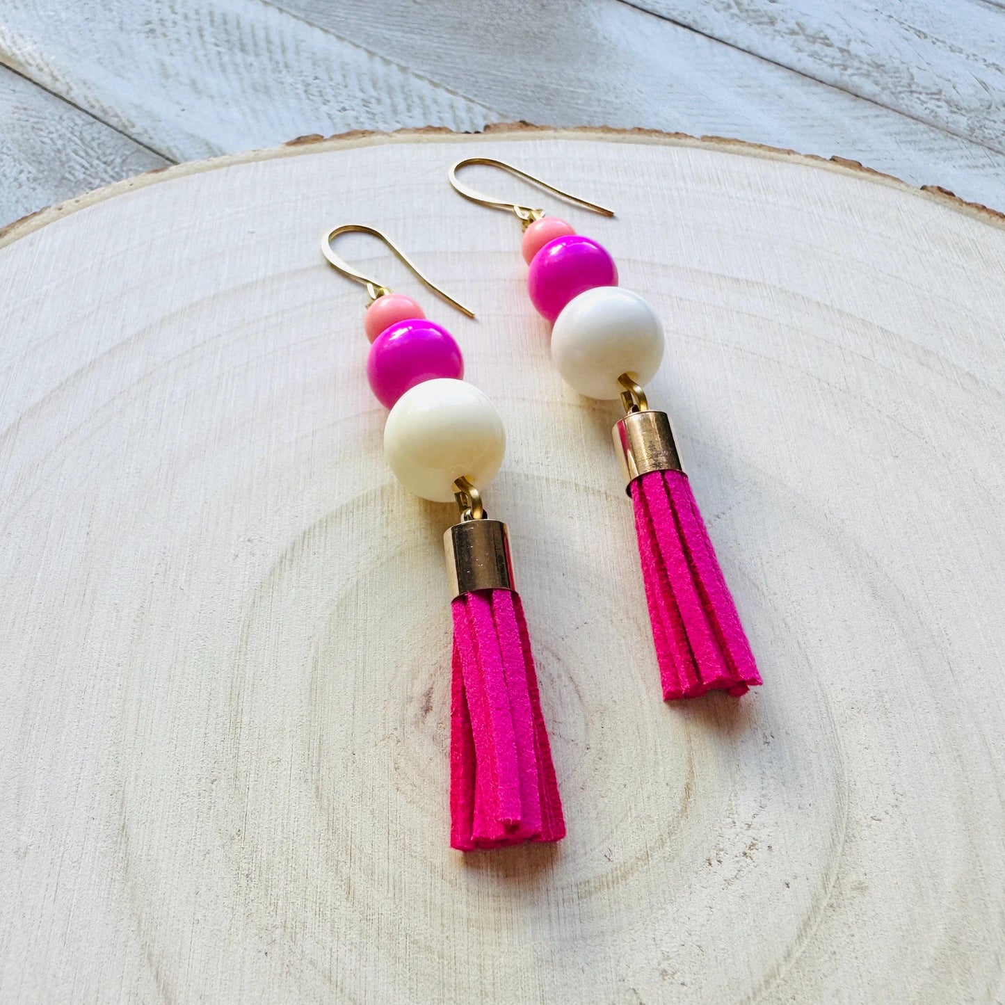 Pink Tassel Earrings