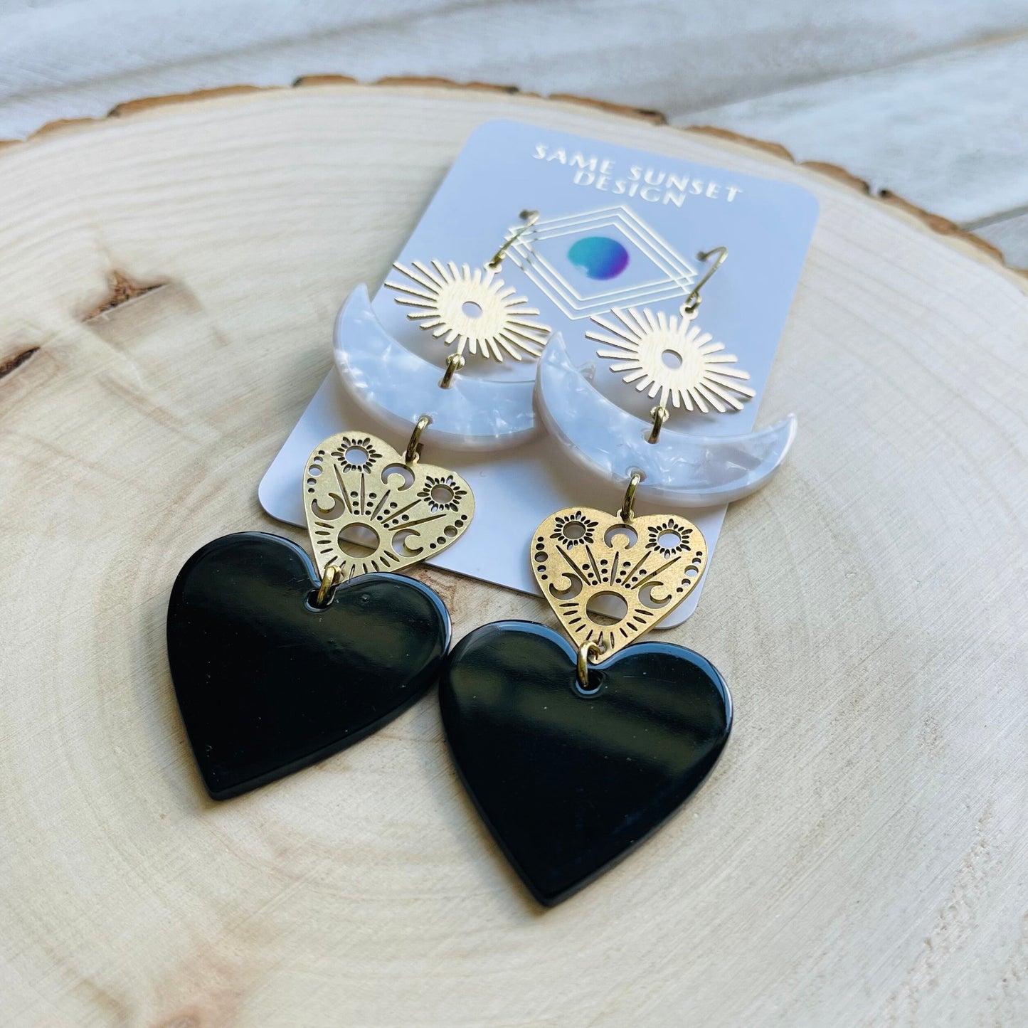 Goth Heart Earrings