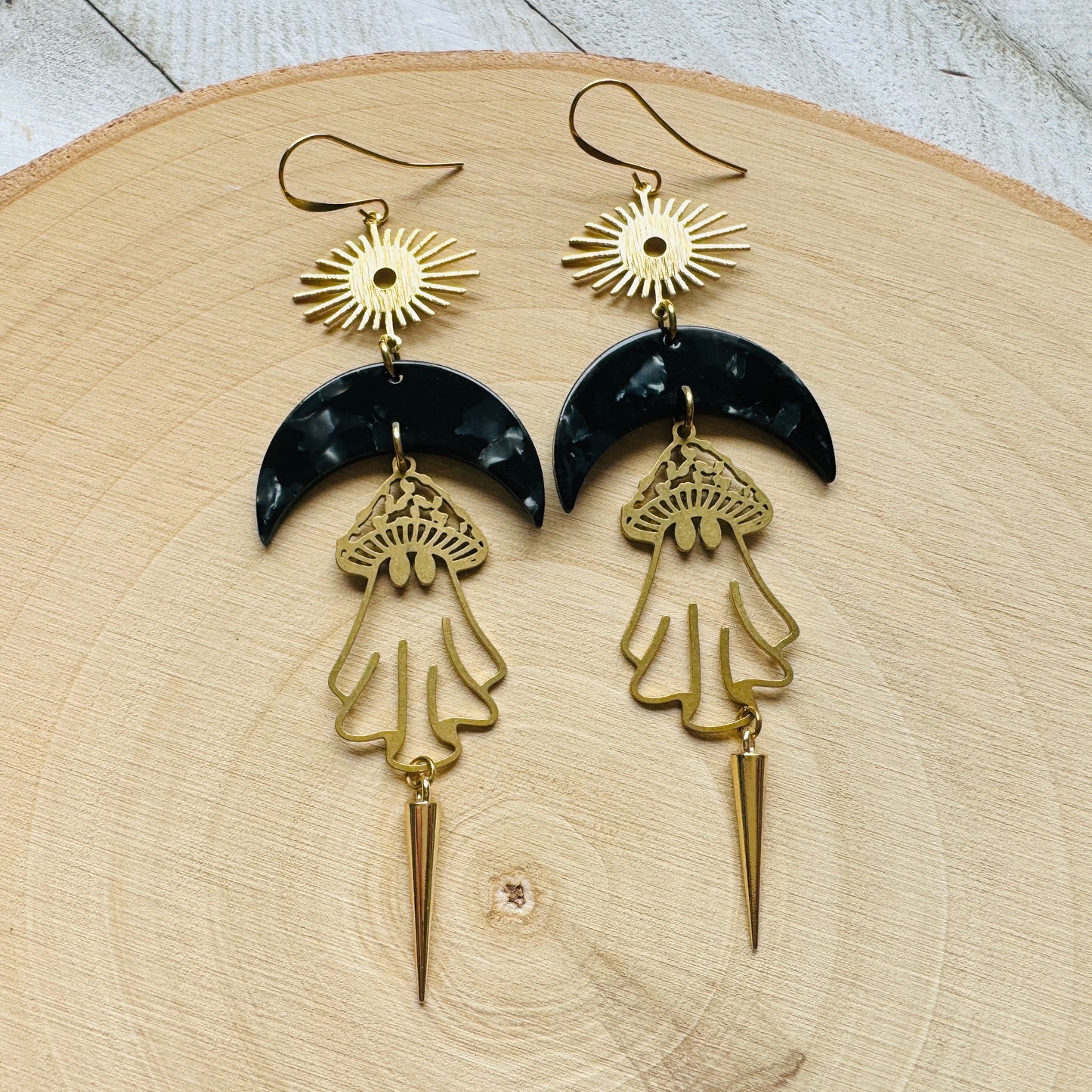 Ghost Moon Spike Earrings