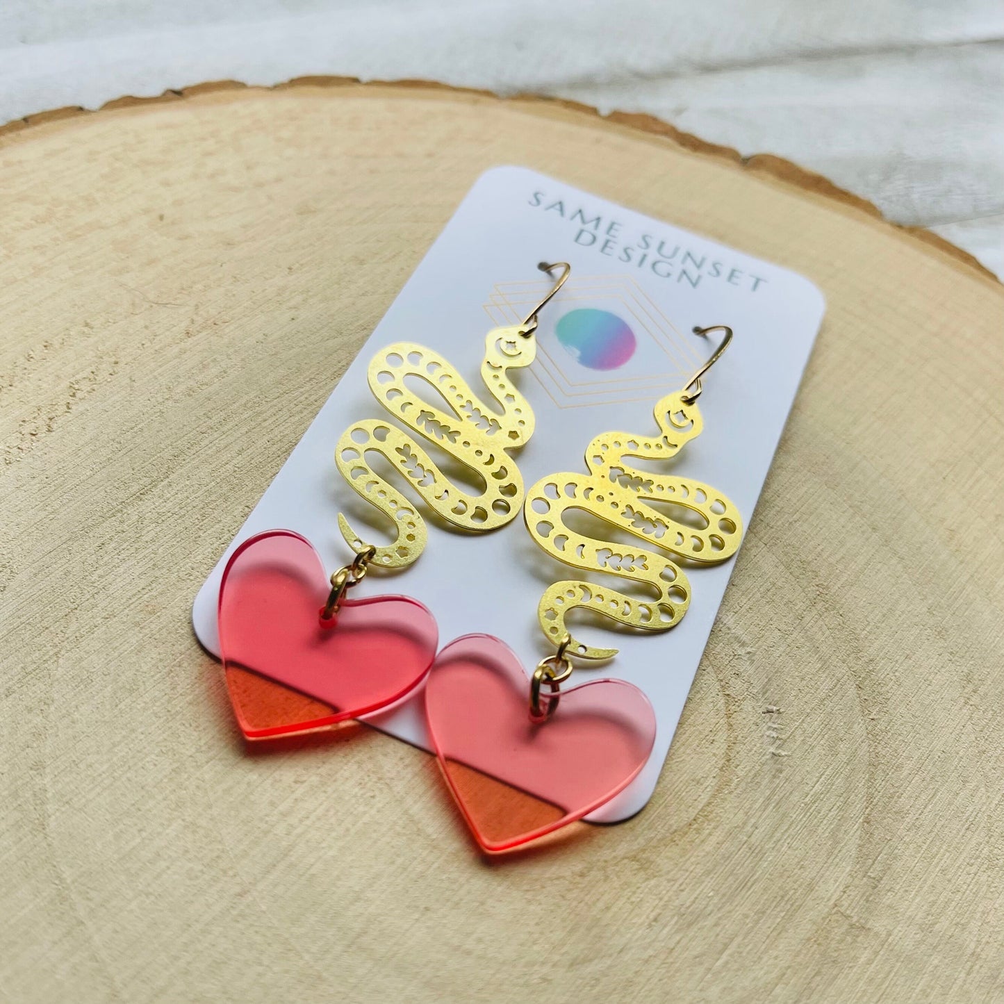 Snake Heart Earrings