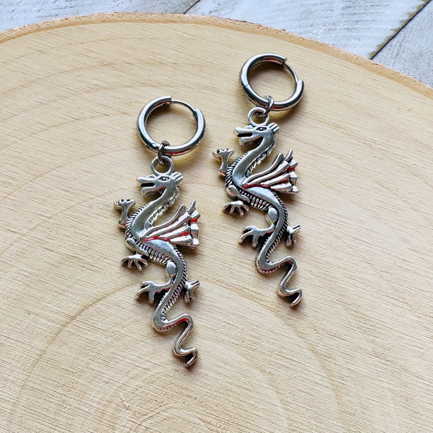 Dragon Huggie Hoop Earrings