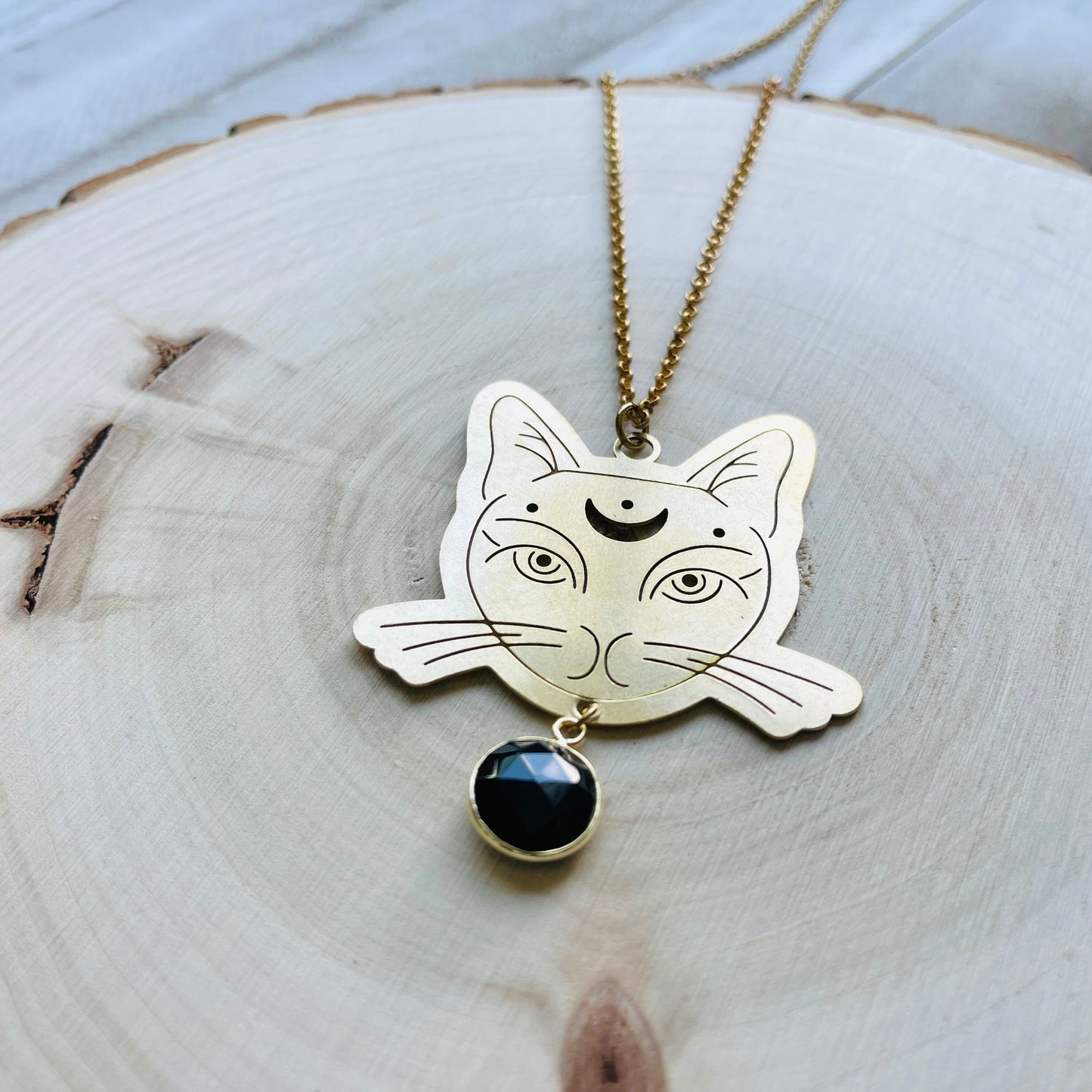 Onyx Cat Necklace