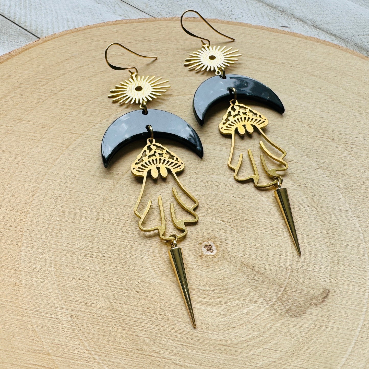 Ghost Moon Spike Earrings
