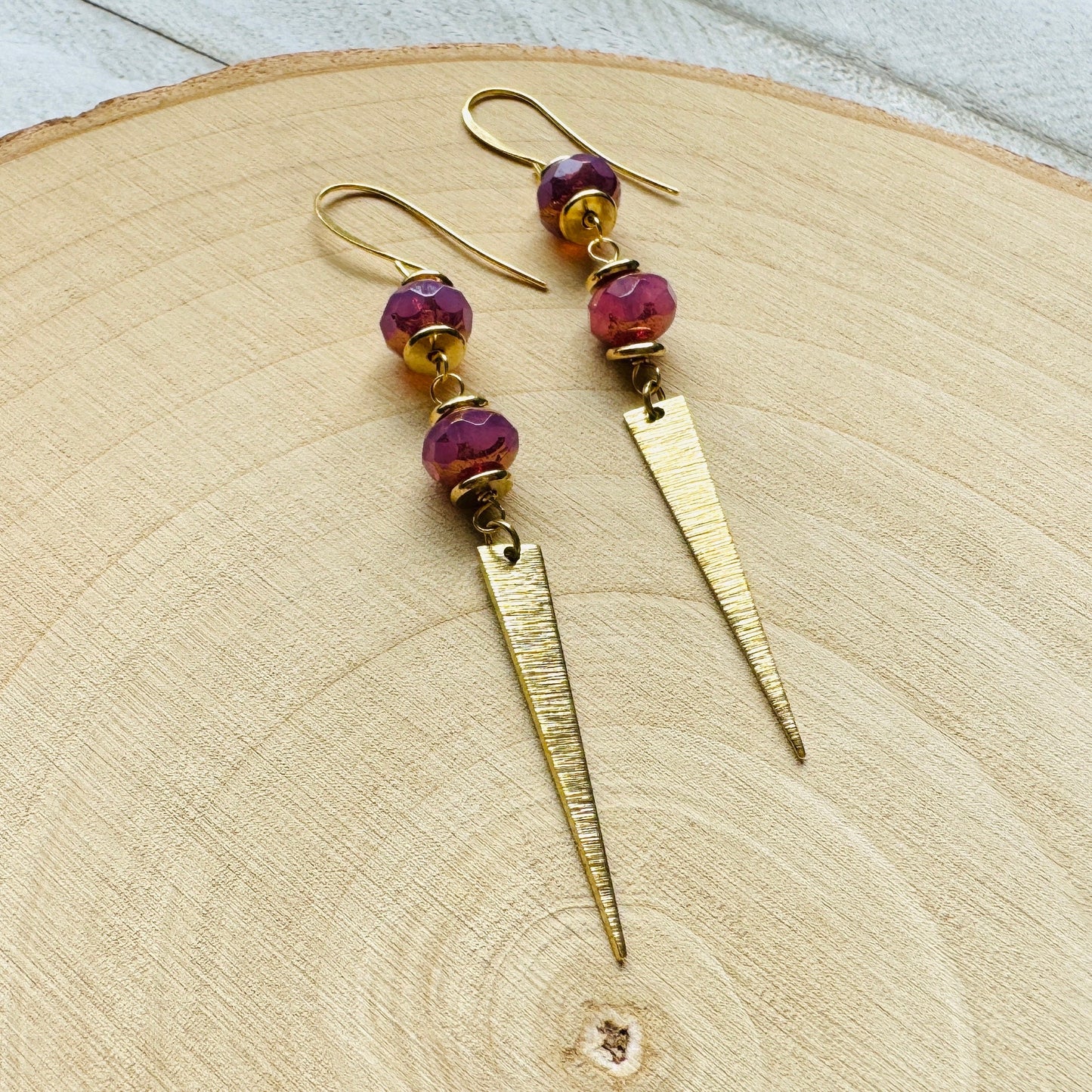 Pink Triangle Earrings