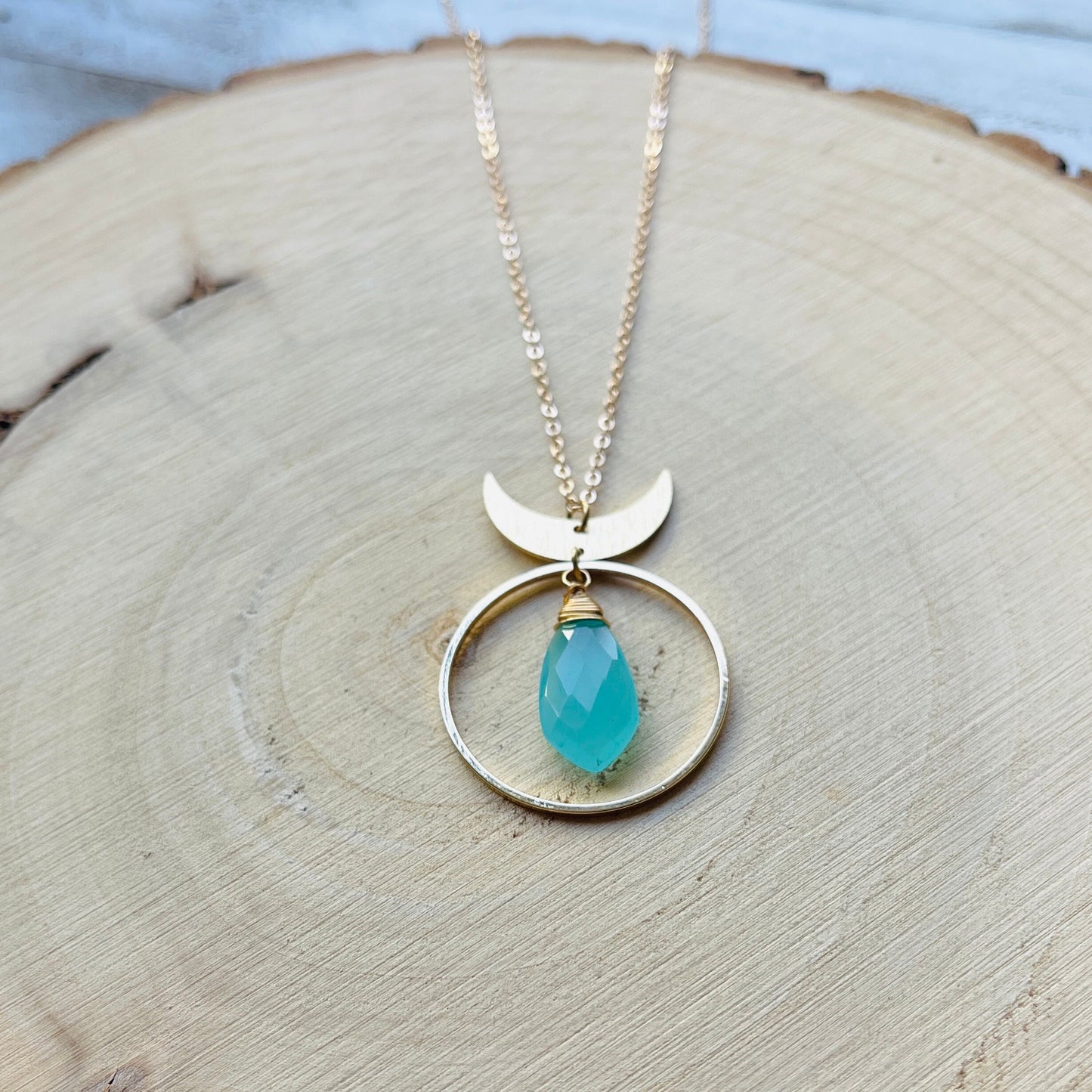 Chalcedony Moon Necklace
