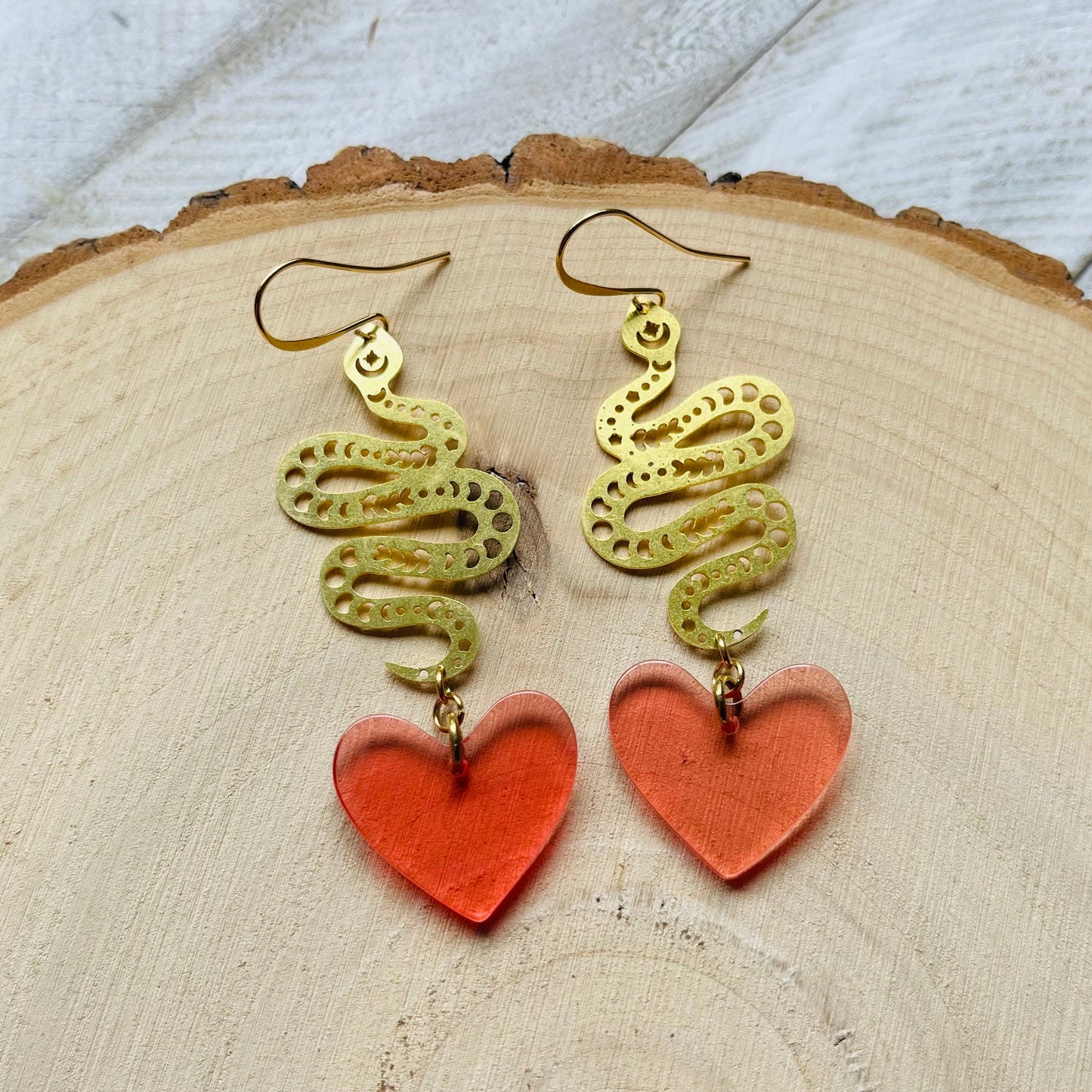 Snake Heart Earrings