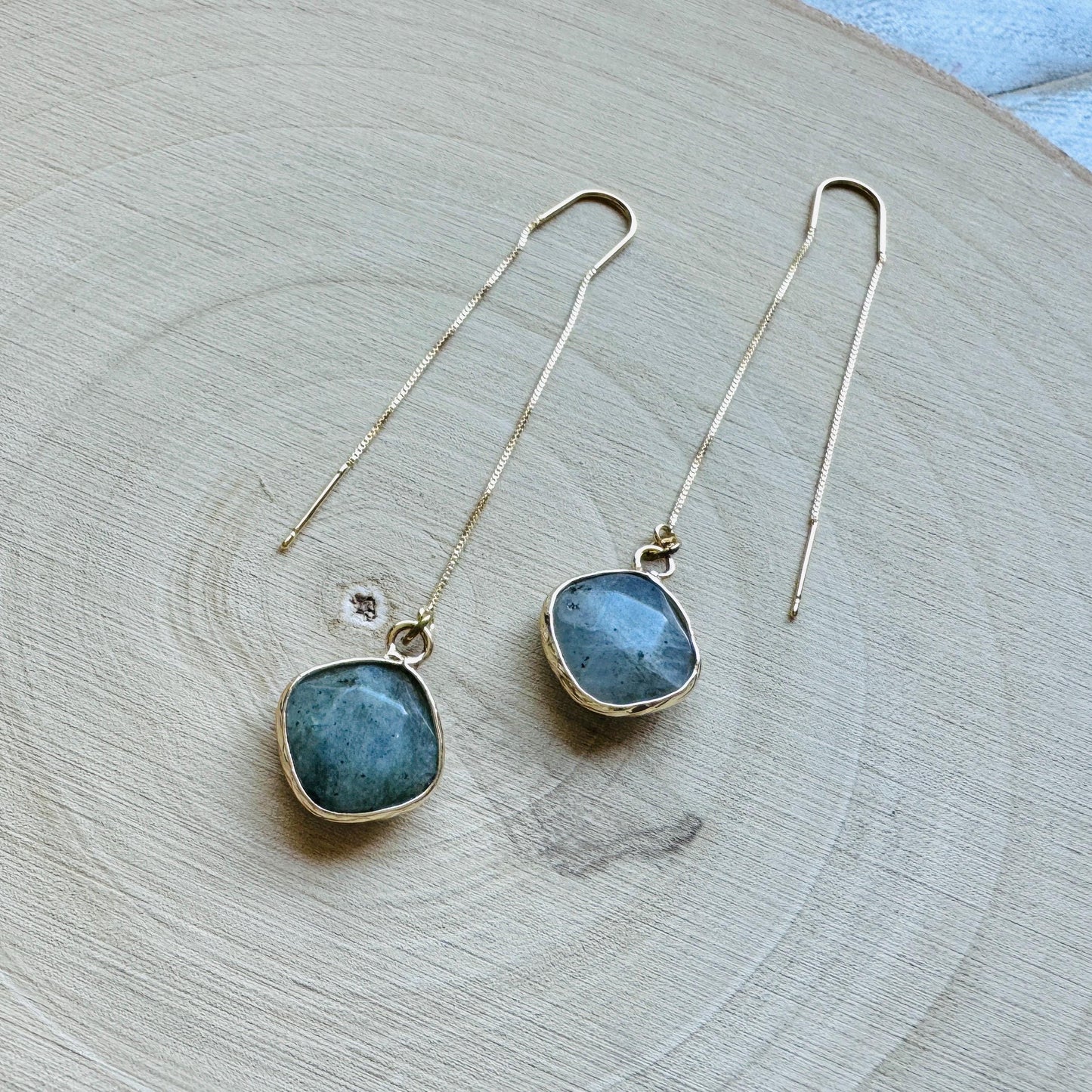 Labradorite Threader Earrings